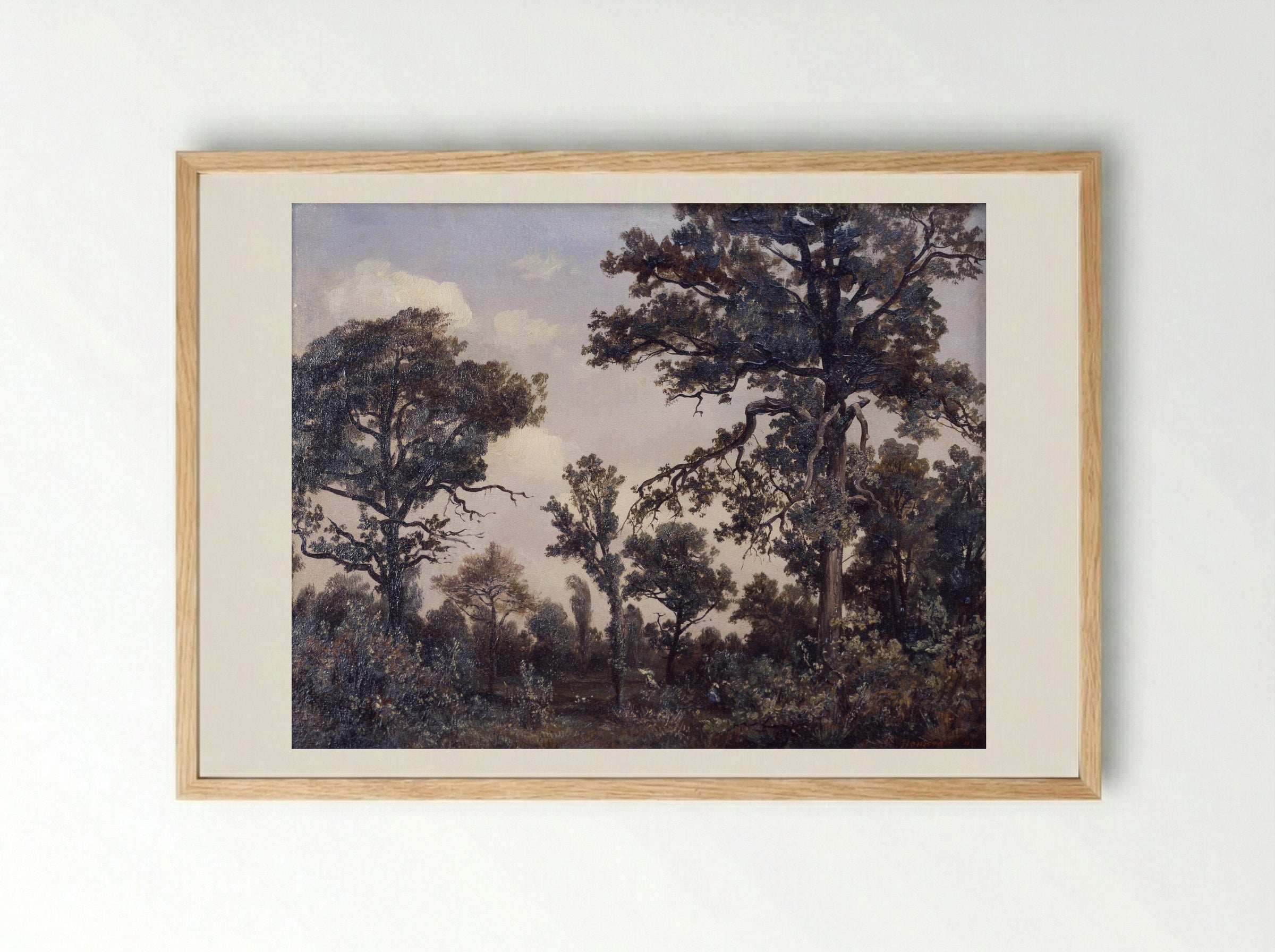 The Large Oak Tree, Forest of Fontainebleau - Théodore Rousseau - Framed Print Wood
