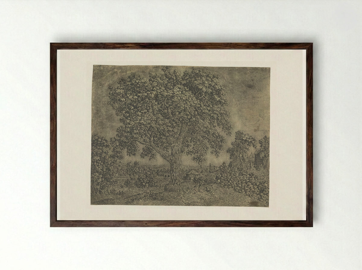 The Large Tree - Hercules Segers - Framed Print Dark Wood