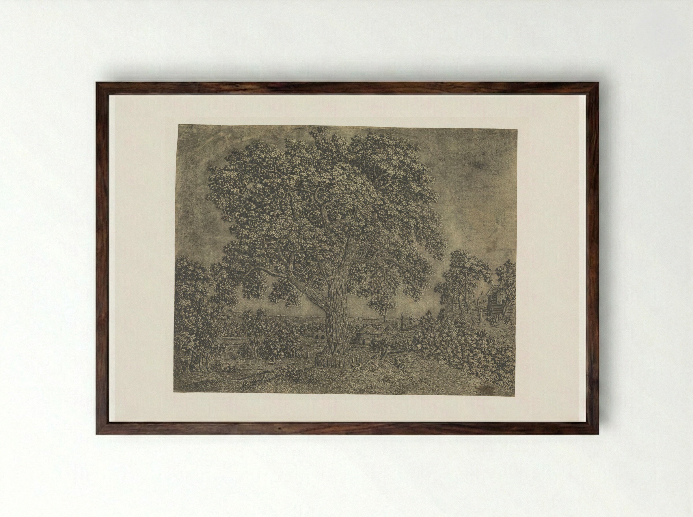 The Large Tree - Hercules Segers - Framed Print Dark Wood