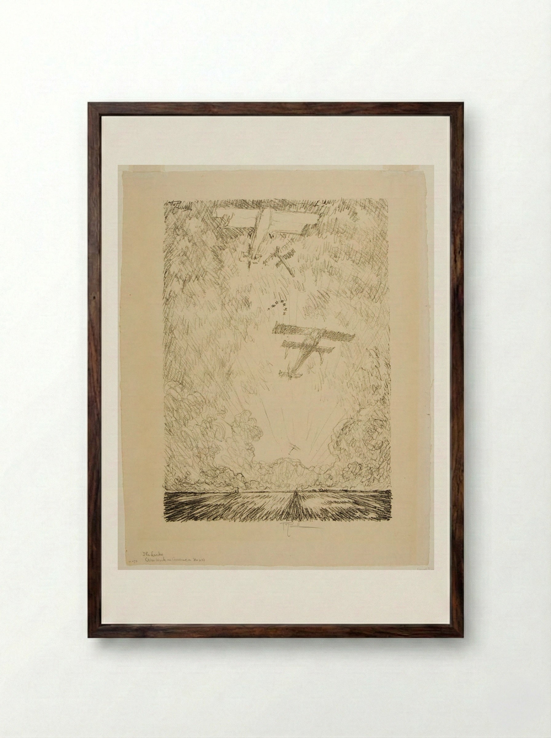 The Larks - Joseph Pennell - Framed Print Dark Wood