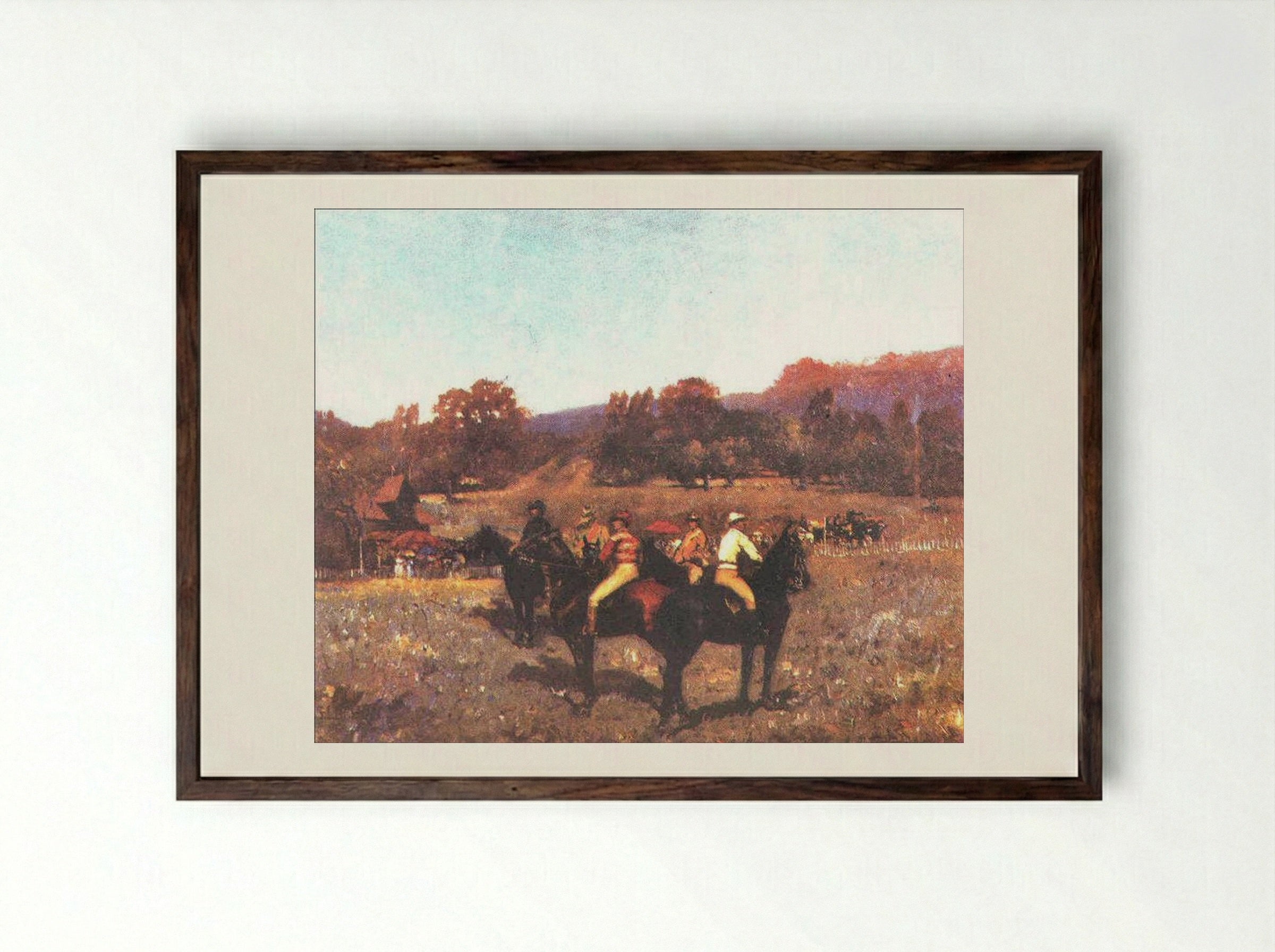 The Last Autumn Race - Stefan Luchian - Framed Print Dark Wood