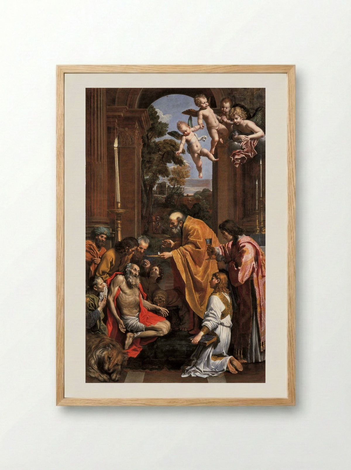 The Last Communion of Saint Jerome - Domenichino - Framed Print Wood