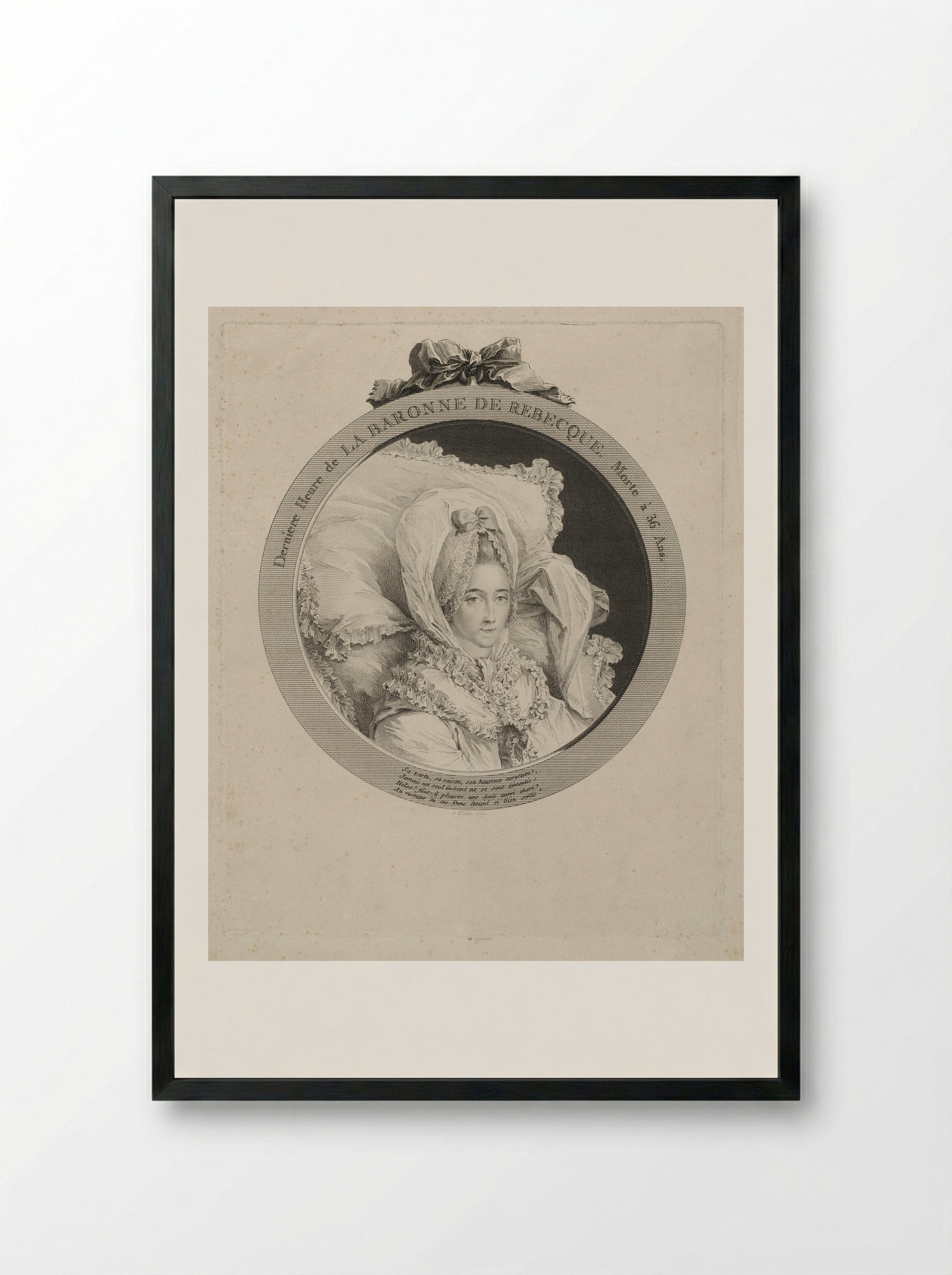 The Last Hour of the Baroness de Rebecque - Augustin de Saint-Aubin - Framed Print Black