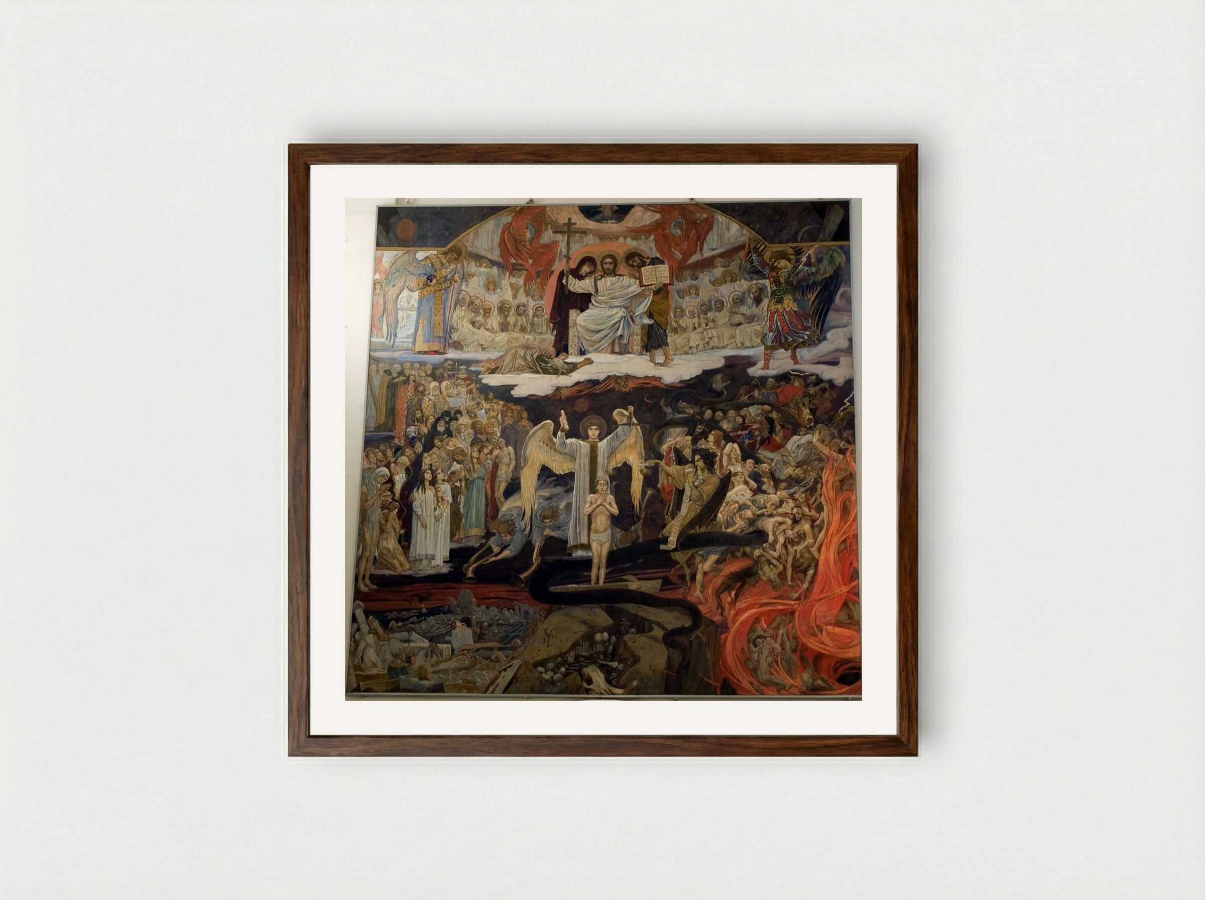The Last Judgement - Viktor Vasnetsov - Framed Print Dark Wood