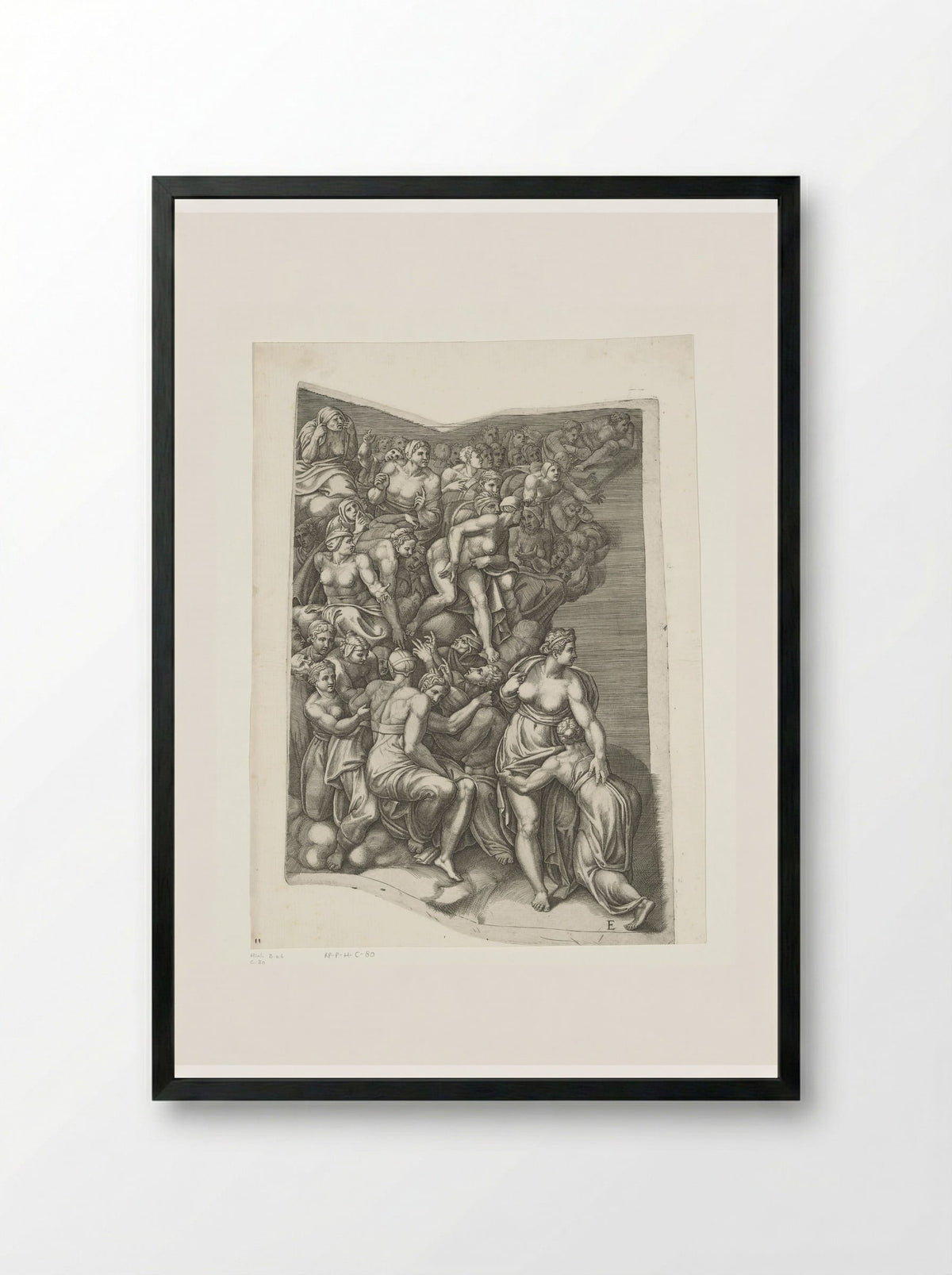The Last Judgment, Plate E - Giorgio Ghisi - Framed Print Black