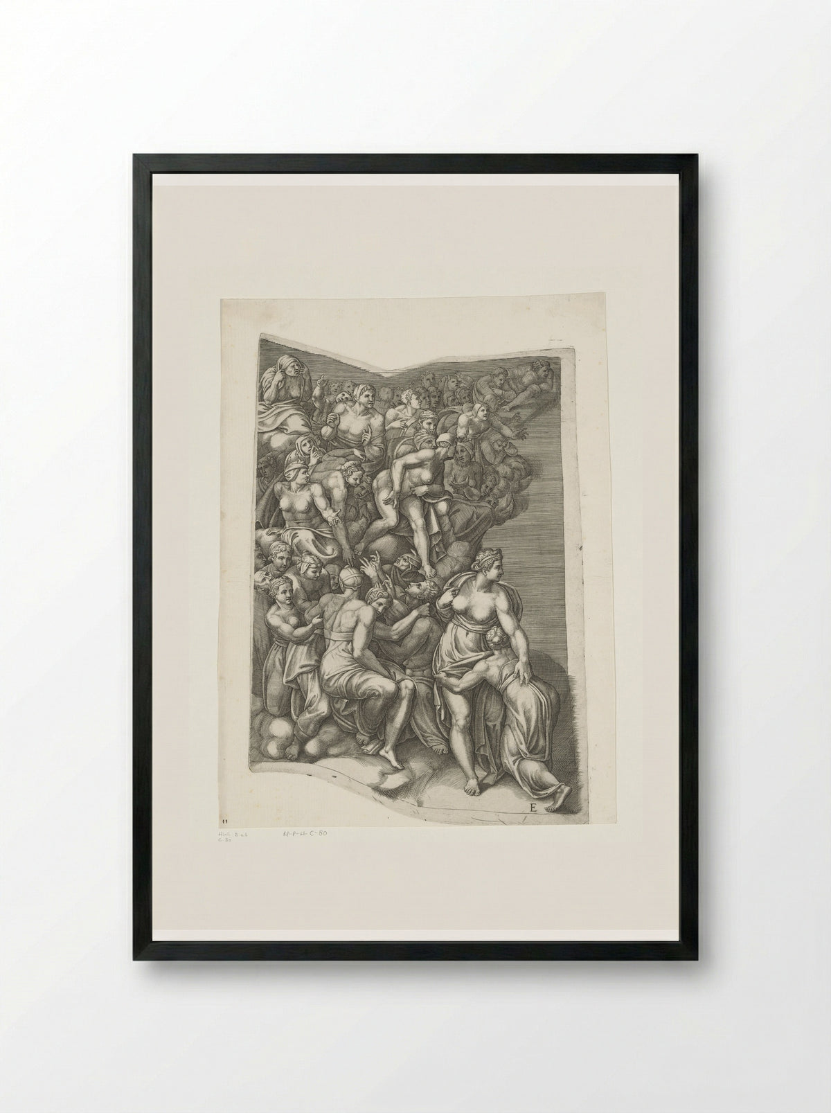 The Last Judgment, Plate E - Giorgio Ghisi - Framed Print Black