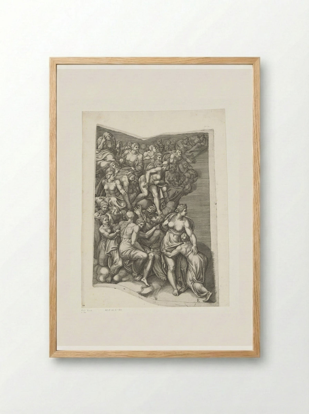 The Last Judgment, Plate E - Giorgio Ghisi - Framed Print Wood