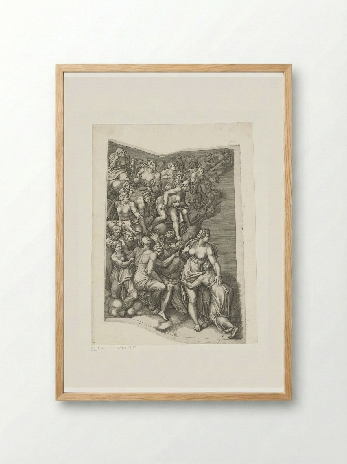The Last Judgment, Plate E - Giorgio Ghisi - Framed Print Wood