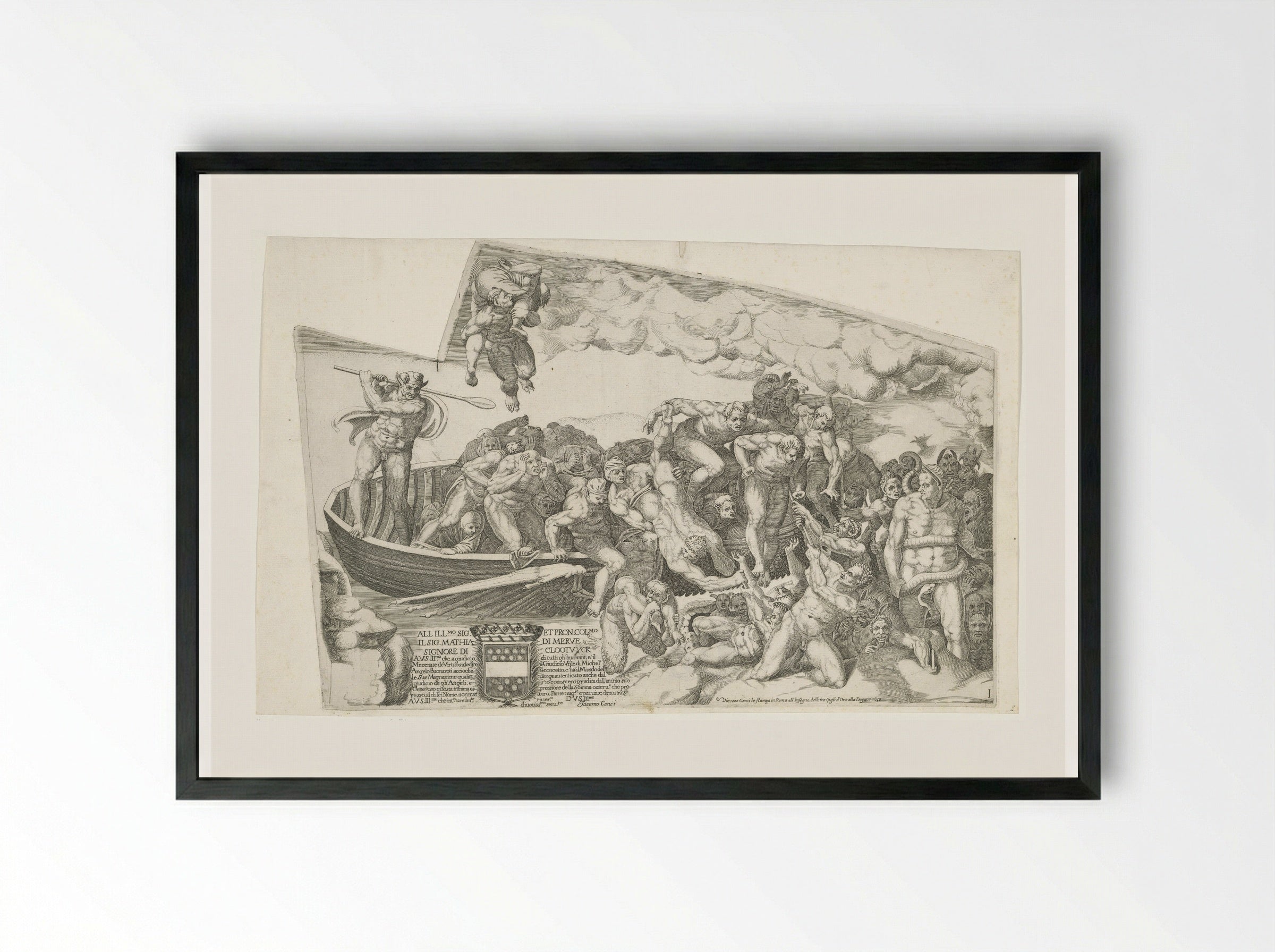 The Last Judgment, Plate I - Giorgio Ghisi - Framed Print Black