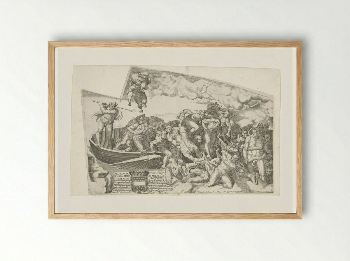 The Last Judgment, Plate I - Giorgio Ghisi - Framed Print Wood