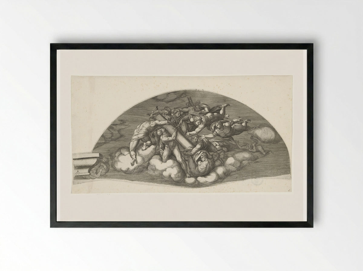 The Last Judgment, Sheet A - Giorgio Ghisi - Framed Print Black