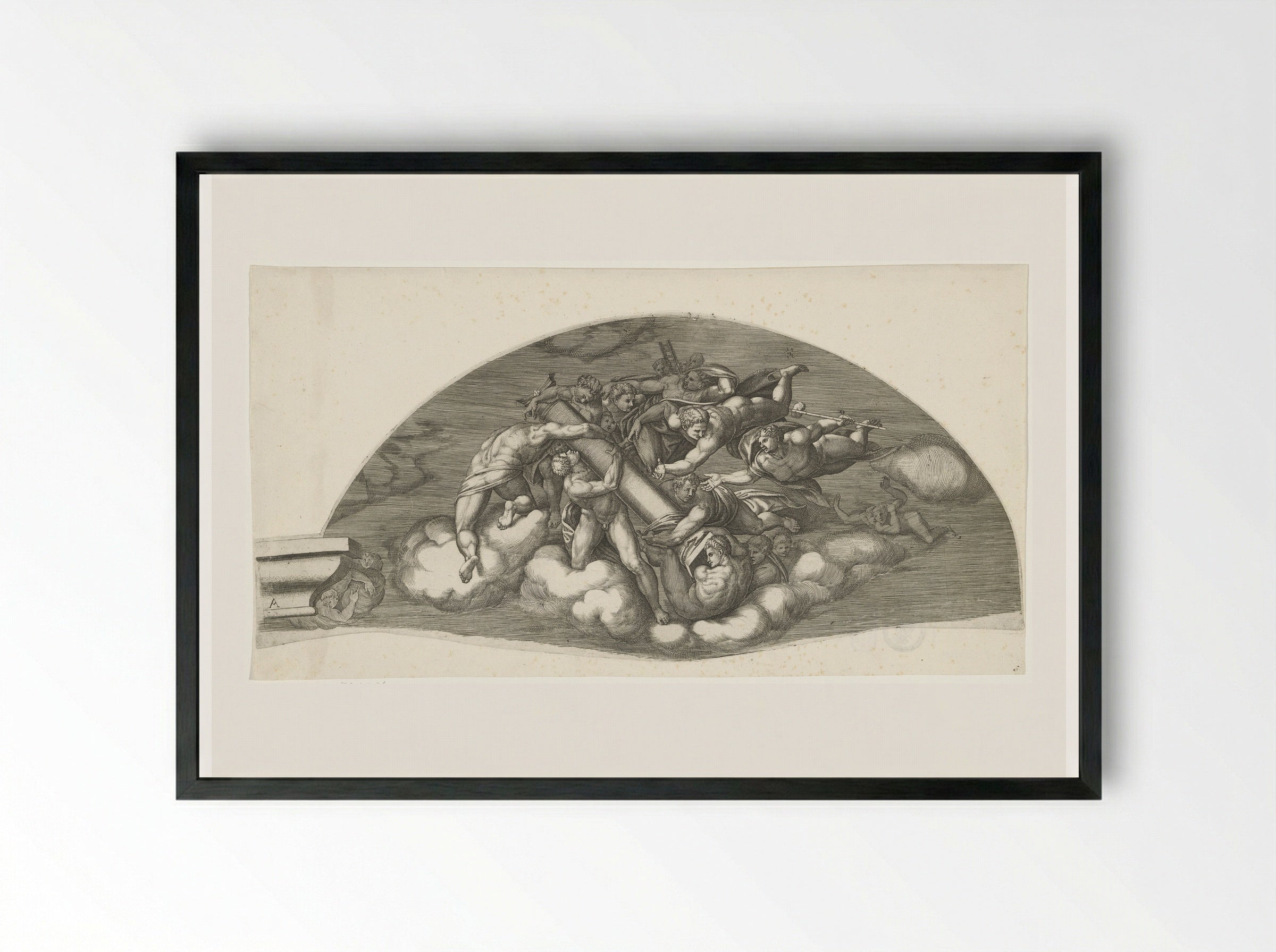 The Last Judgment, Sheet A - Giorgio Ghisi - Framed Print Black