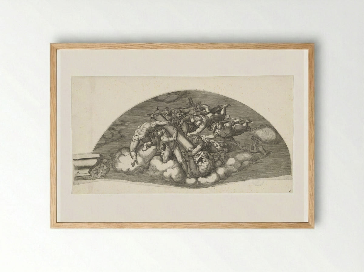 The Last Judgment, Sheet A - Giorgio Ghisi - Framed Print Wood