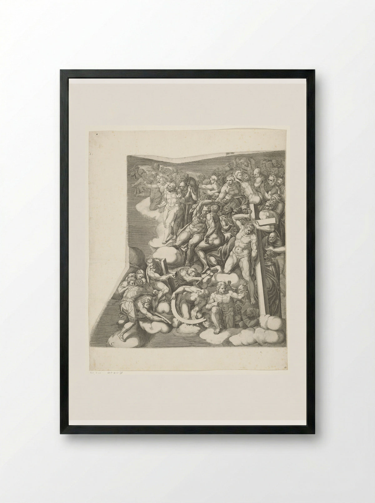 The Last Judgment, Sheet C - Giorgio Ghisi - Framed Print Black