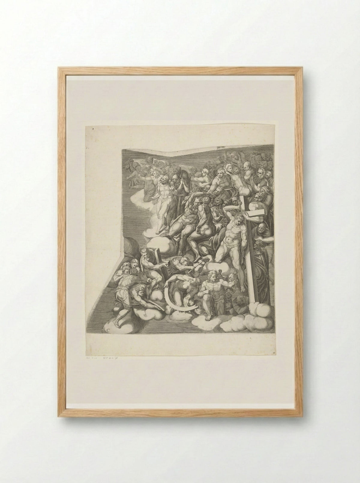 The Last Judgment, Sheet C - Giorgio Ghisi - Framed Print Wood