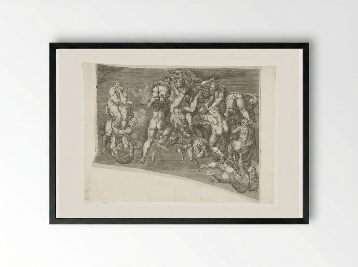 The Last Judgment, Sheet F - Giorgio Ghisi - Framed Print Black