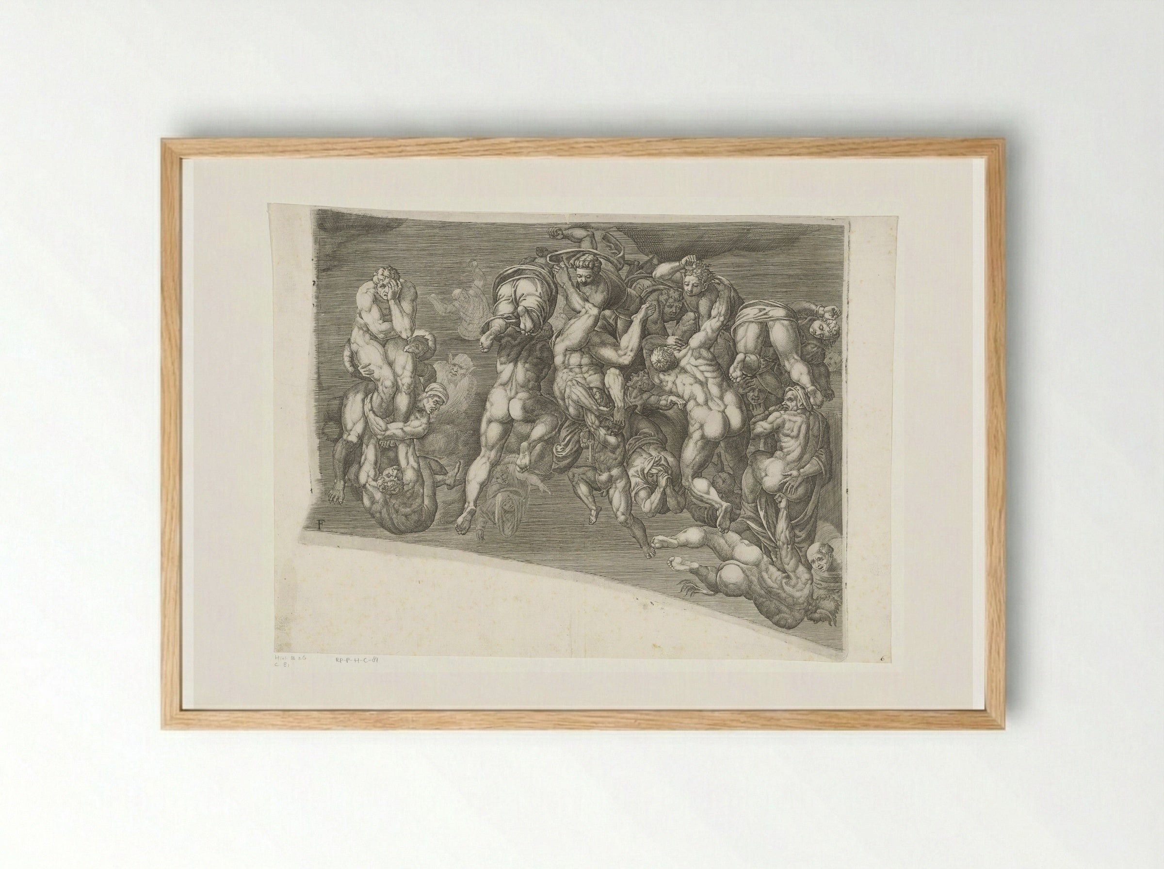 The Last Judgment, Sheet F - Giorgio Ghisi - Framed Print Wood