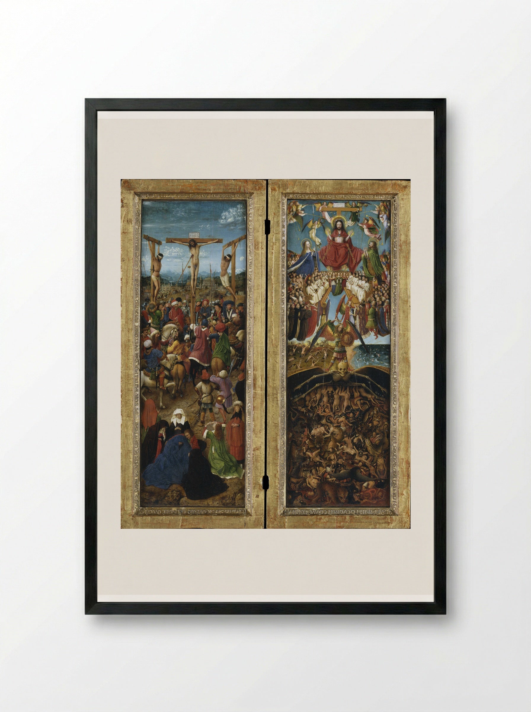 The Last Judgment - Jan van Eyck - Framed Print Black