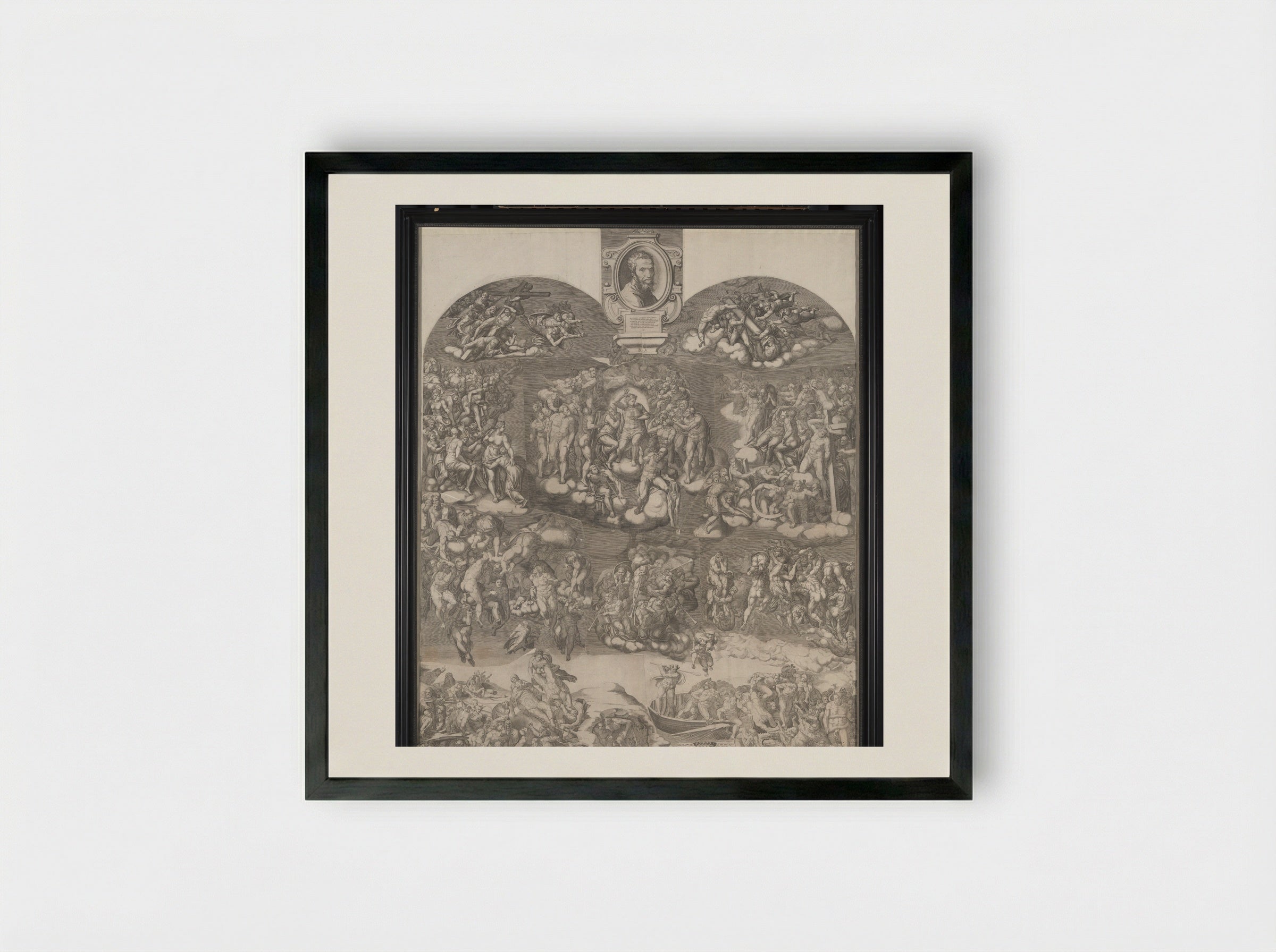 The Last Judgment - Giorgio Ghisi - Framed Print Black