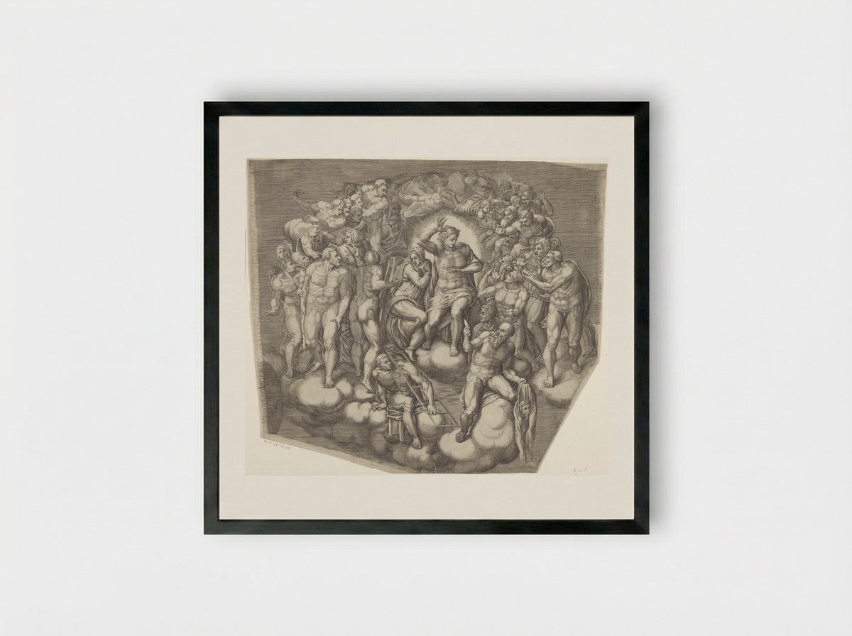 The Last Judgment - Giorgio Ghisi - Framed Print Black