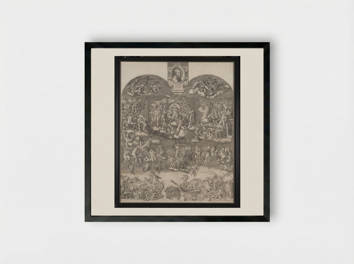 The Last Judgment - Giorgio Ghisi - Framed Print Black