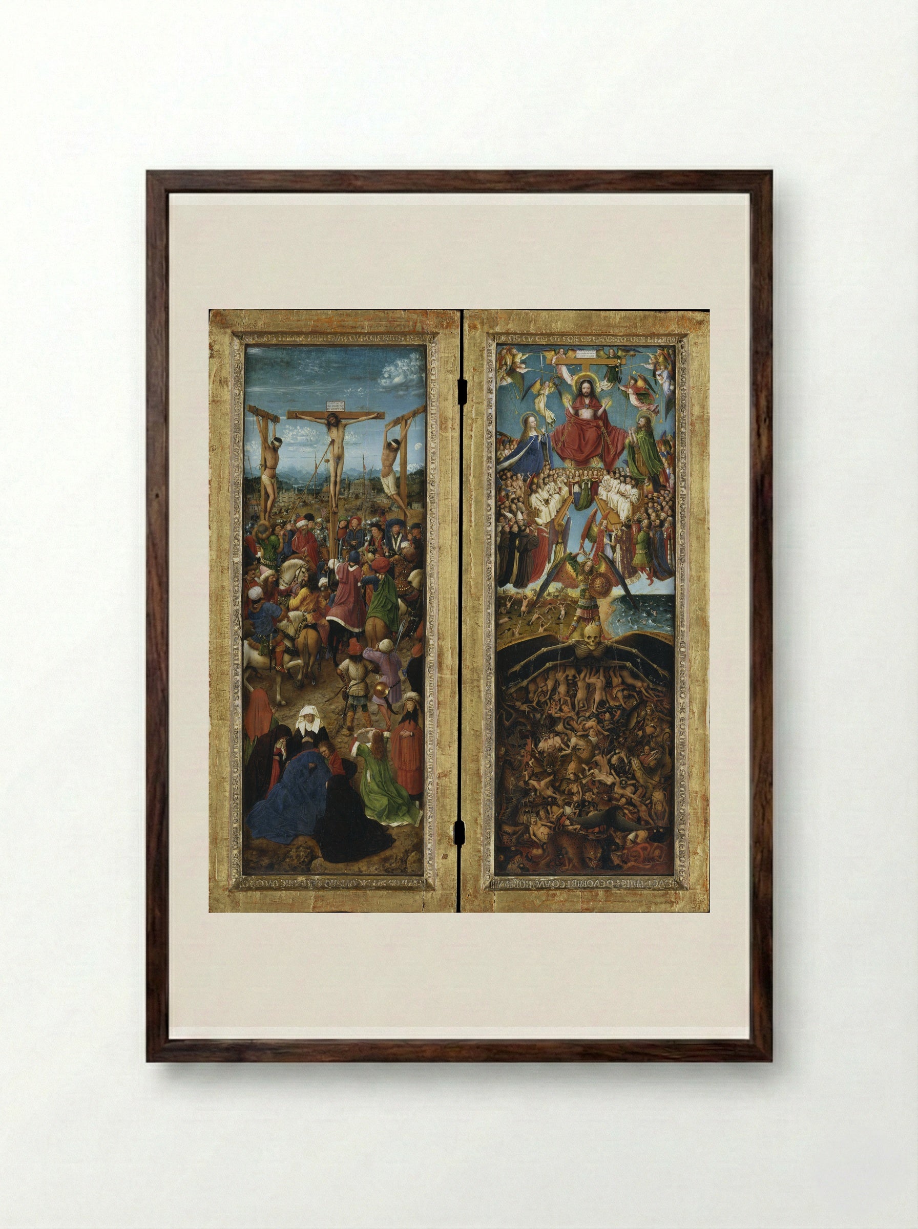 The Last Judgment - Jan van Eyck - Framed Print Dark Wood