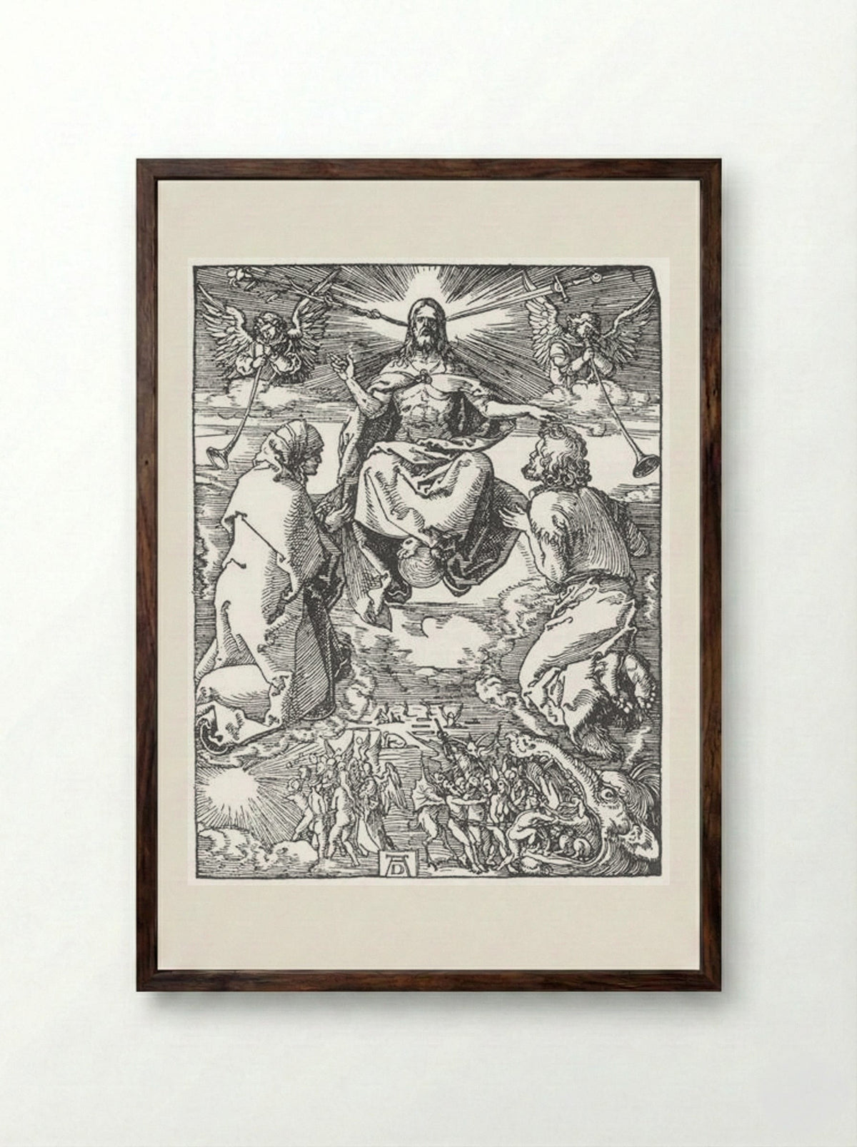 The Last Judgment - Albrecht Dürer - Framed Print Dark Wood