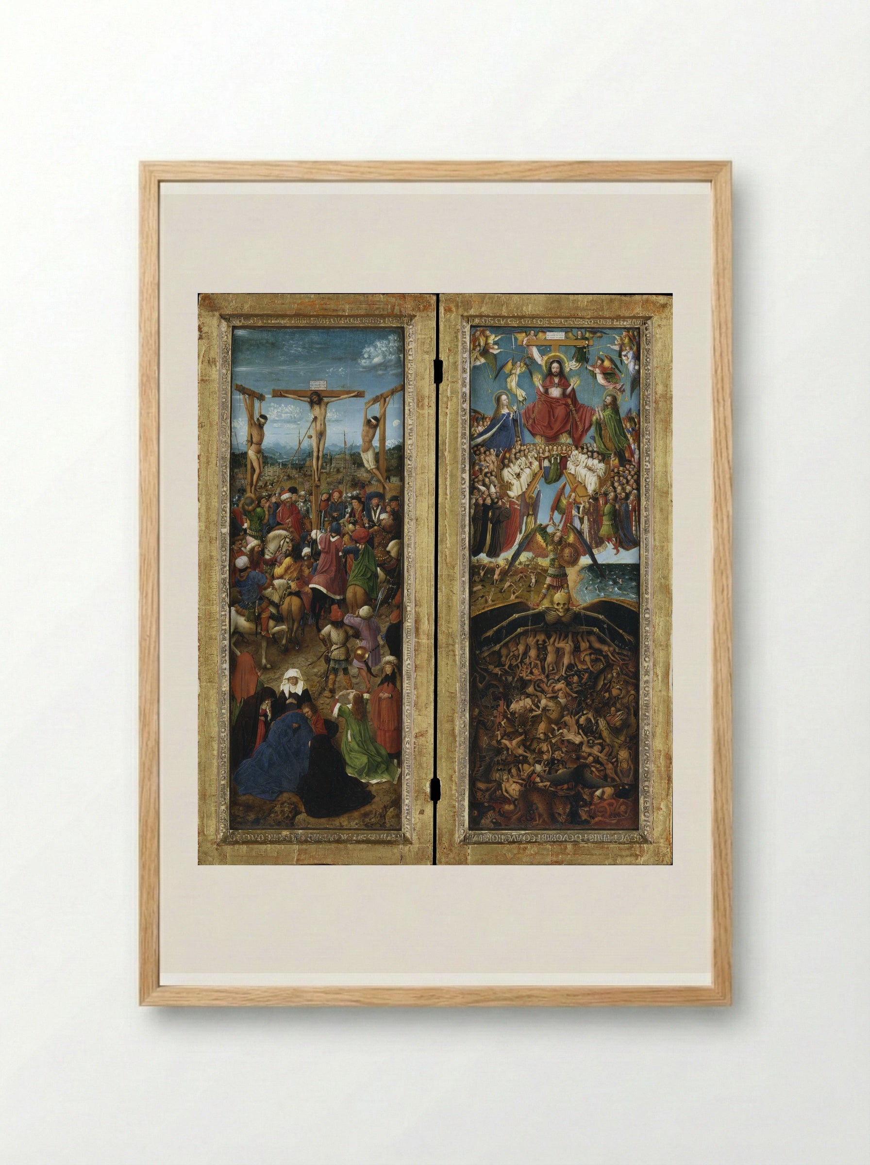 The Last Judgment - Jan van Eyck - Framed Print Wood