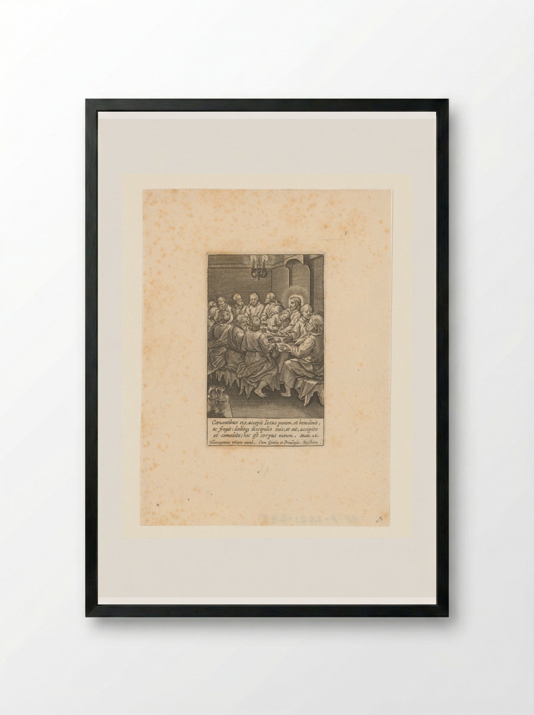 The Last Supper - Hieronymus Wierix - Framed Print Black
