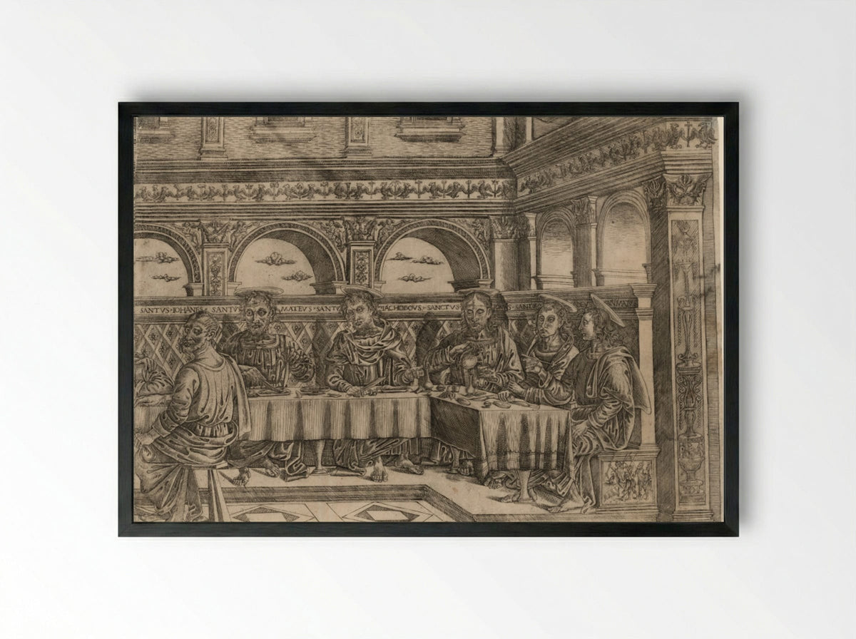 The Last Supper - Lucantonio degli Uberti - Framed Print Black