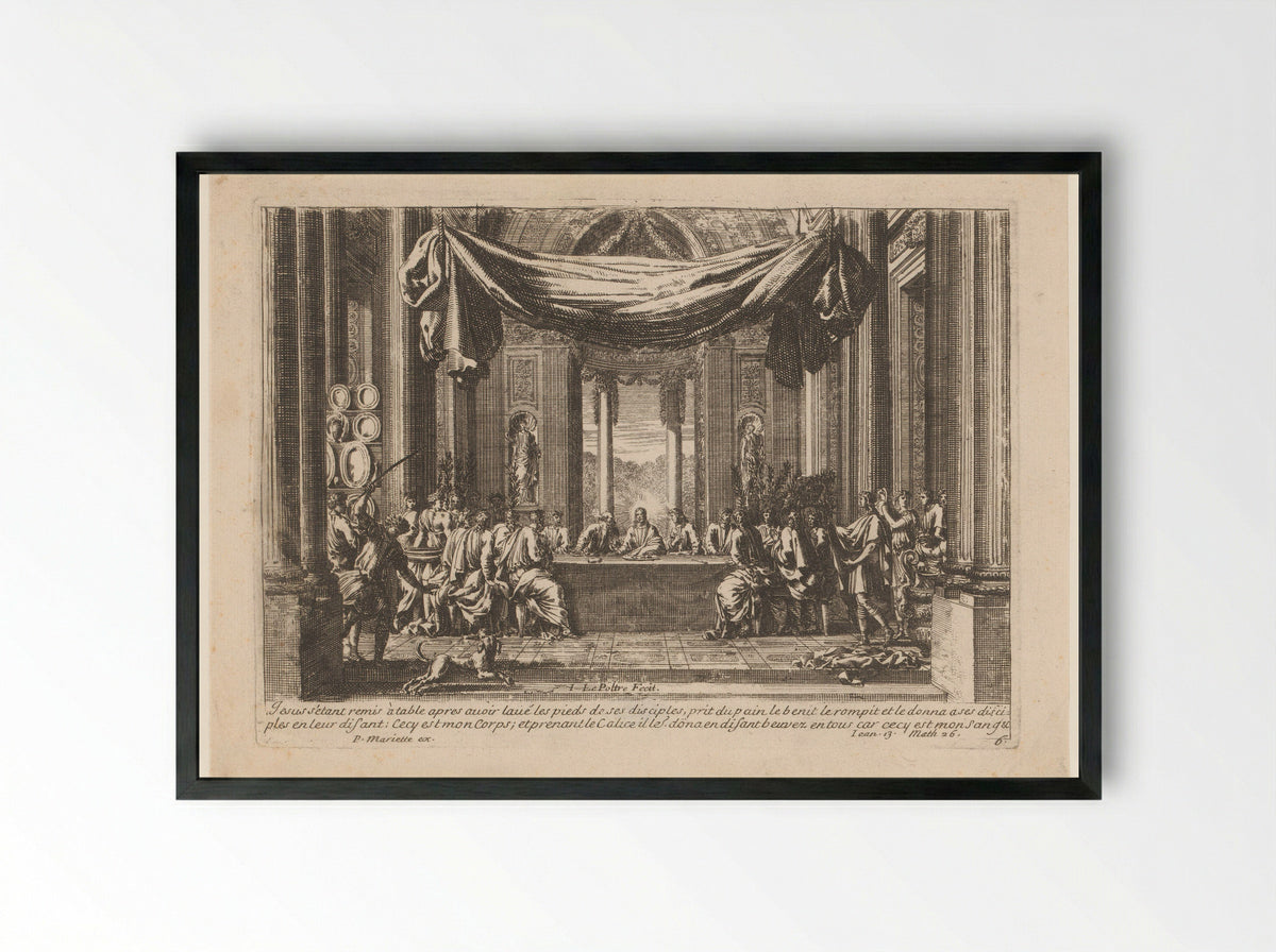 The Last Supper - François de Poilly - Framed Print Black
