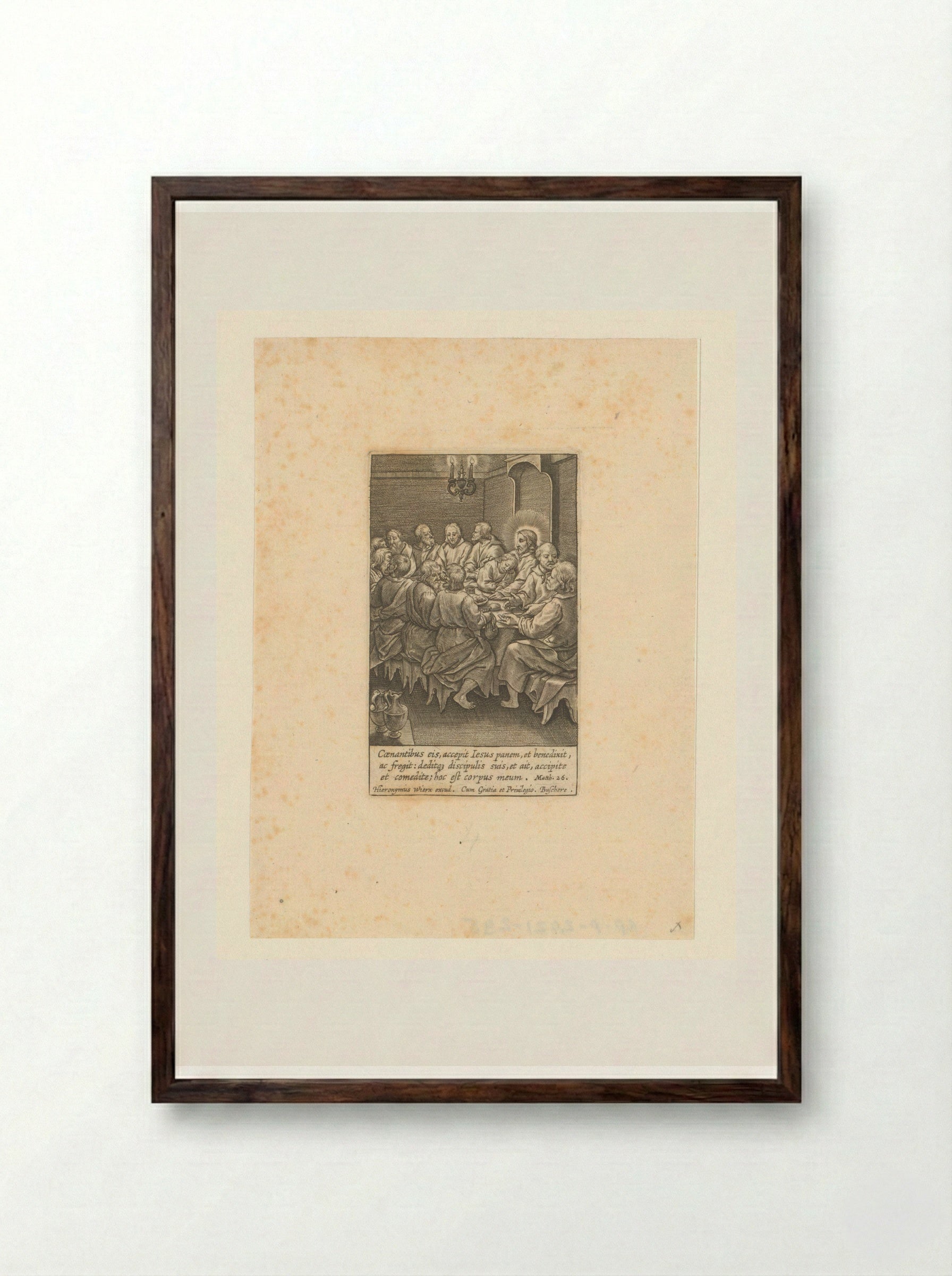 The Last Supper - Hieronymus Wierix - Framed Print Dark Wood