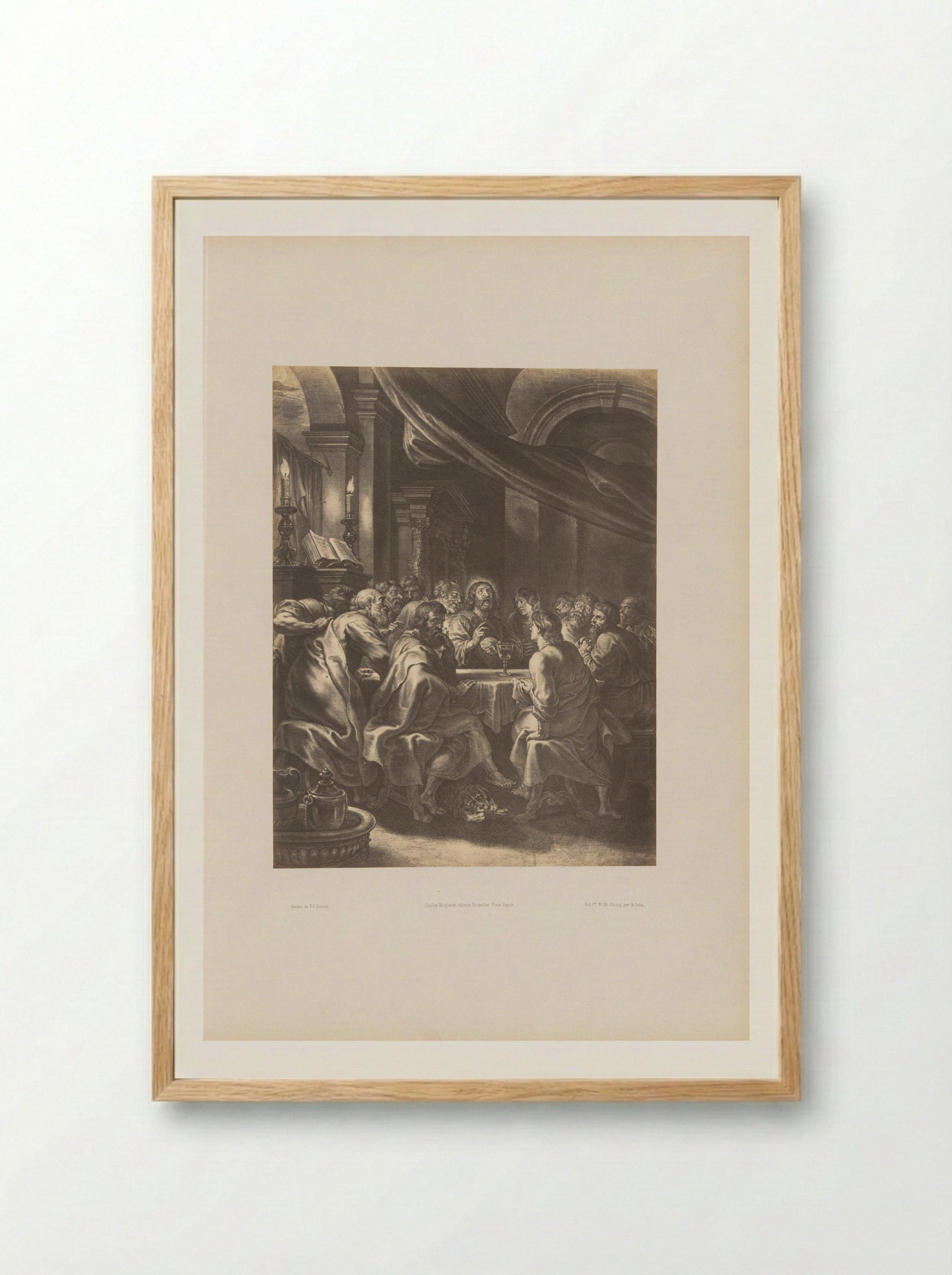 The Last Supper - Boëtius Adamsz. Bolswert - Framed Print Wood