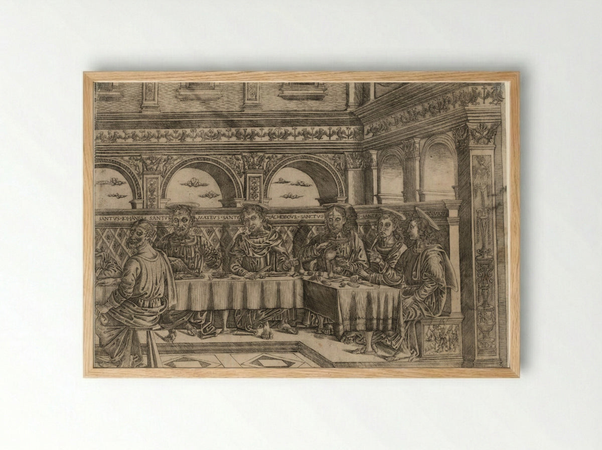The Last Supper - Lucantonio degli Uberti - Framed Print Wood