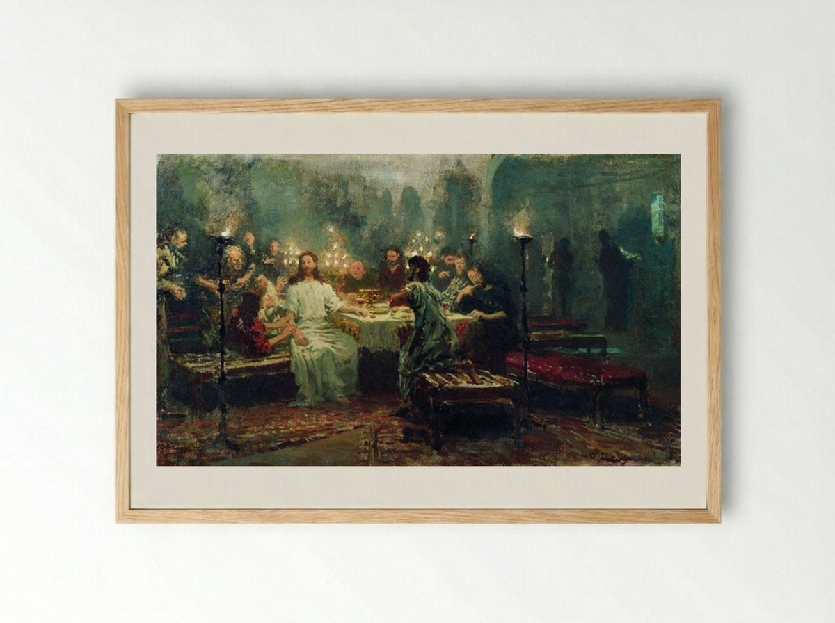 The Last Supper - Ilya Repin - Framed Print Wood