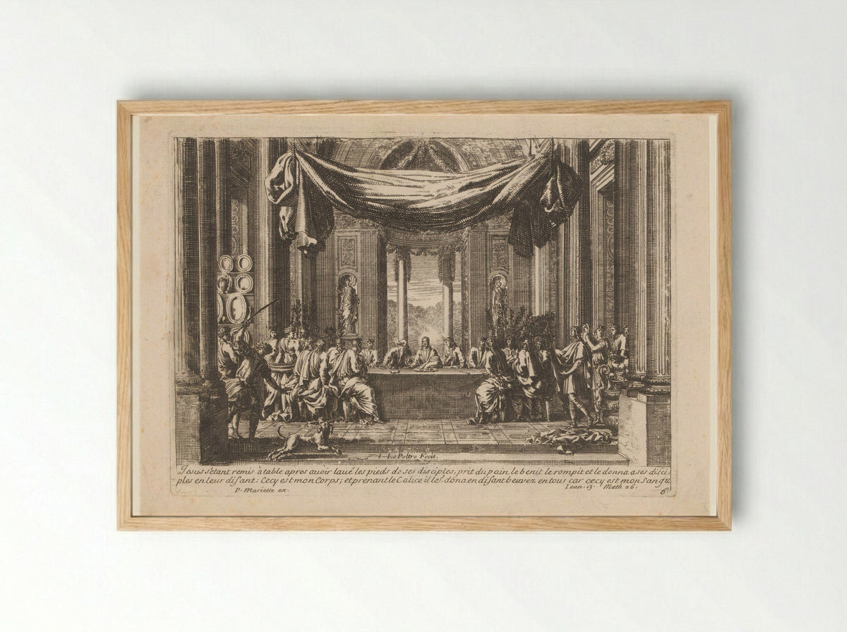 The Last Supper - François de Poilly - Framed Print Wood