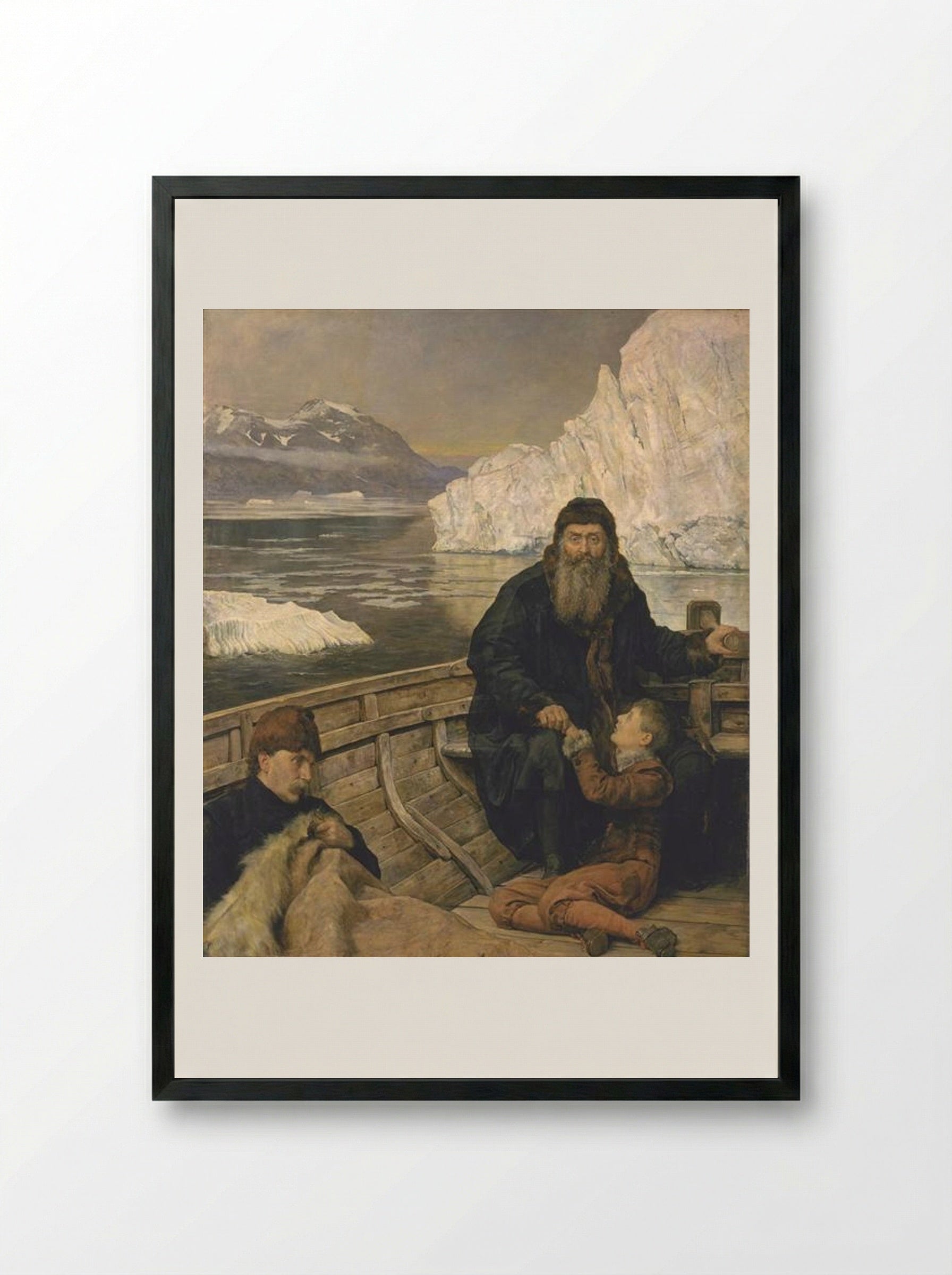 The Last Voyage of Henry Hudson - John Collier - Framed Print Black