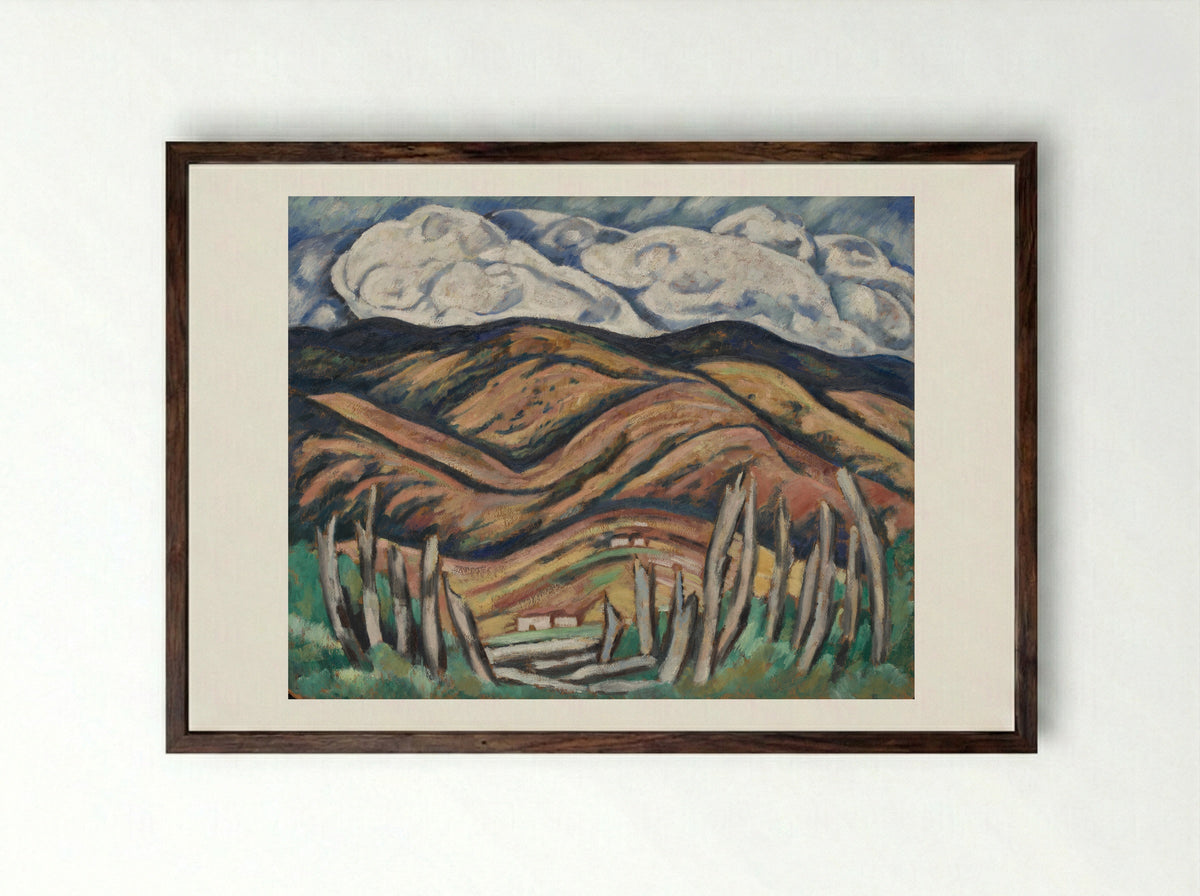 The Last of New England—The Beginning of New Mexico - Marsden Hartley - Framed Print Dark Wood