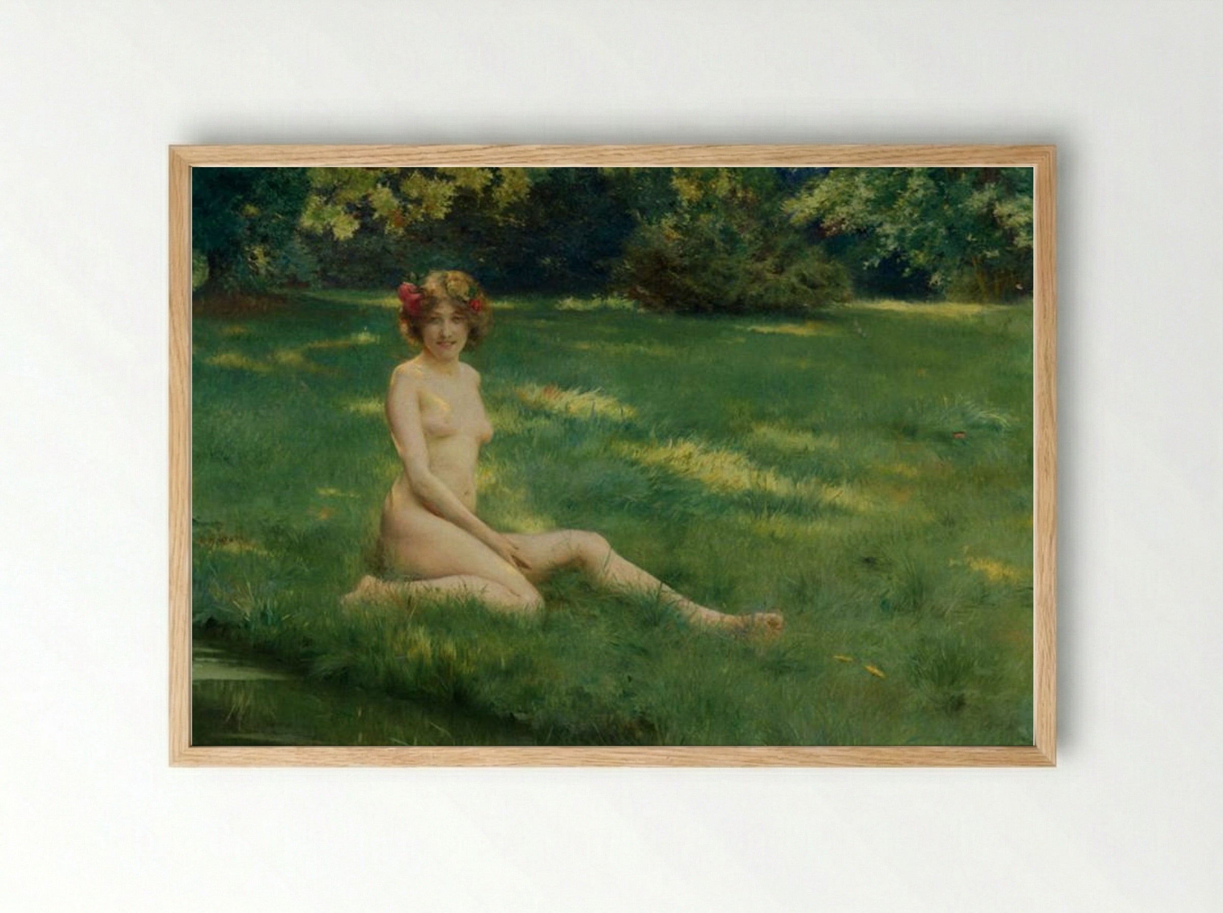 The Laughing Maid - Julius LeBlanc Stewart - Framed Print Wood