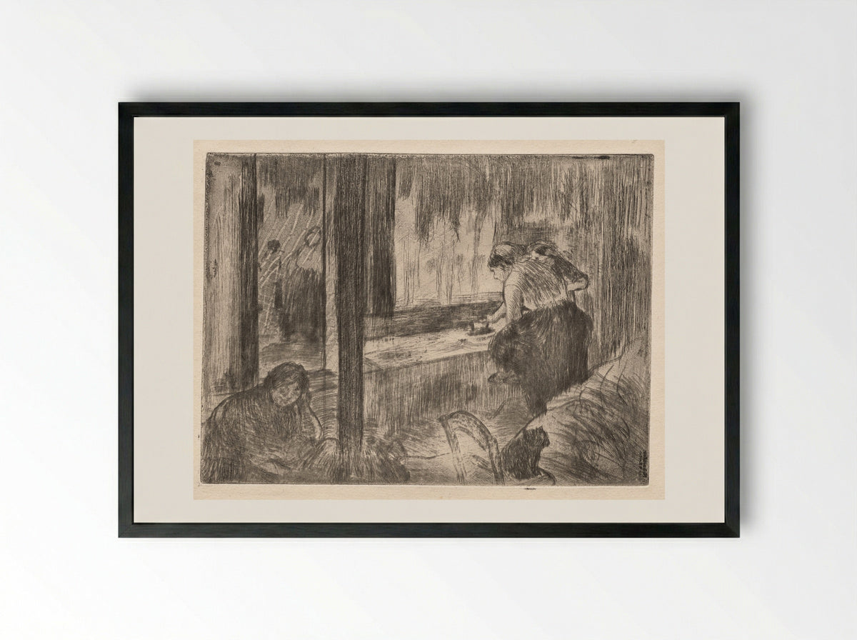 The Laundresses - Edgar Degas - Framed Print Black
