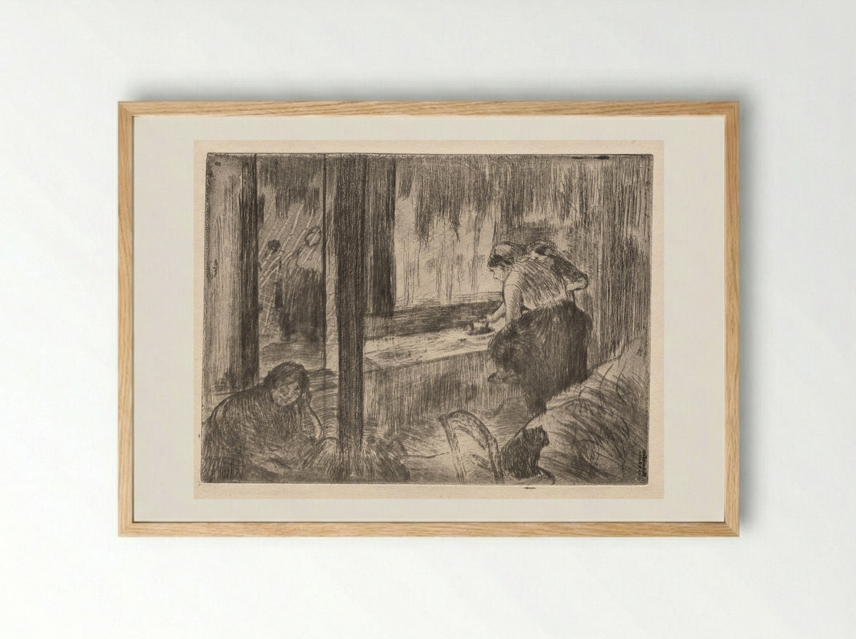 The Laundresses - Edgar Degas - Framed Print Wood