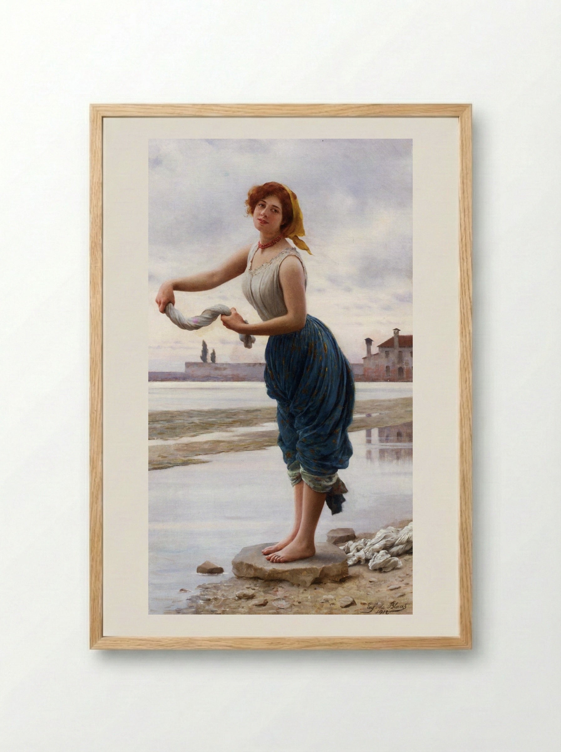 The Lavender - Eugene de Blaas - Framed Print Wood
