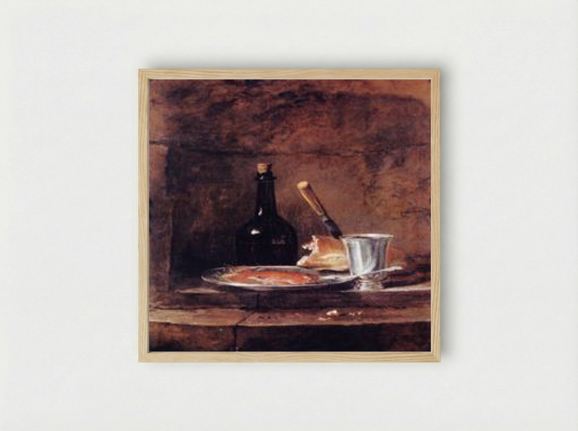 The Left Overs of a Lunch - Jean-Baptiste-Simeon Chardin - Framed Print Wood