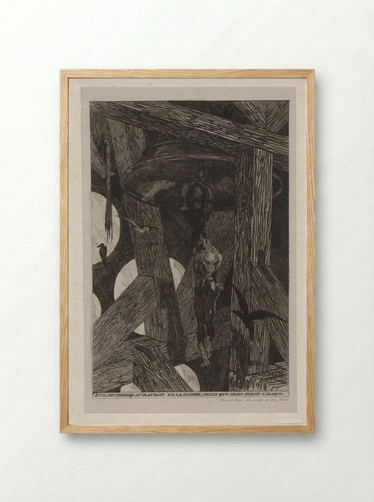 The Legend and Adventures of Ulenspiefel and Lamme Goedzak: The Hanged Man - Félicien Rops - Framed Print Wood