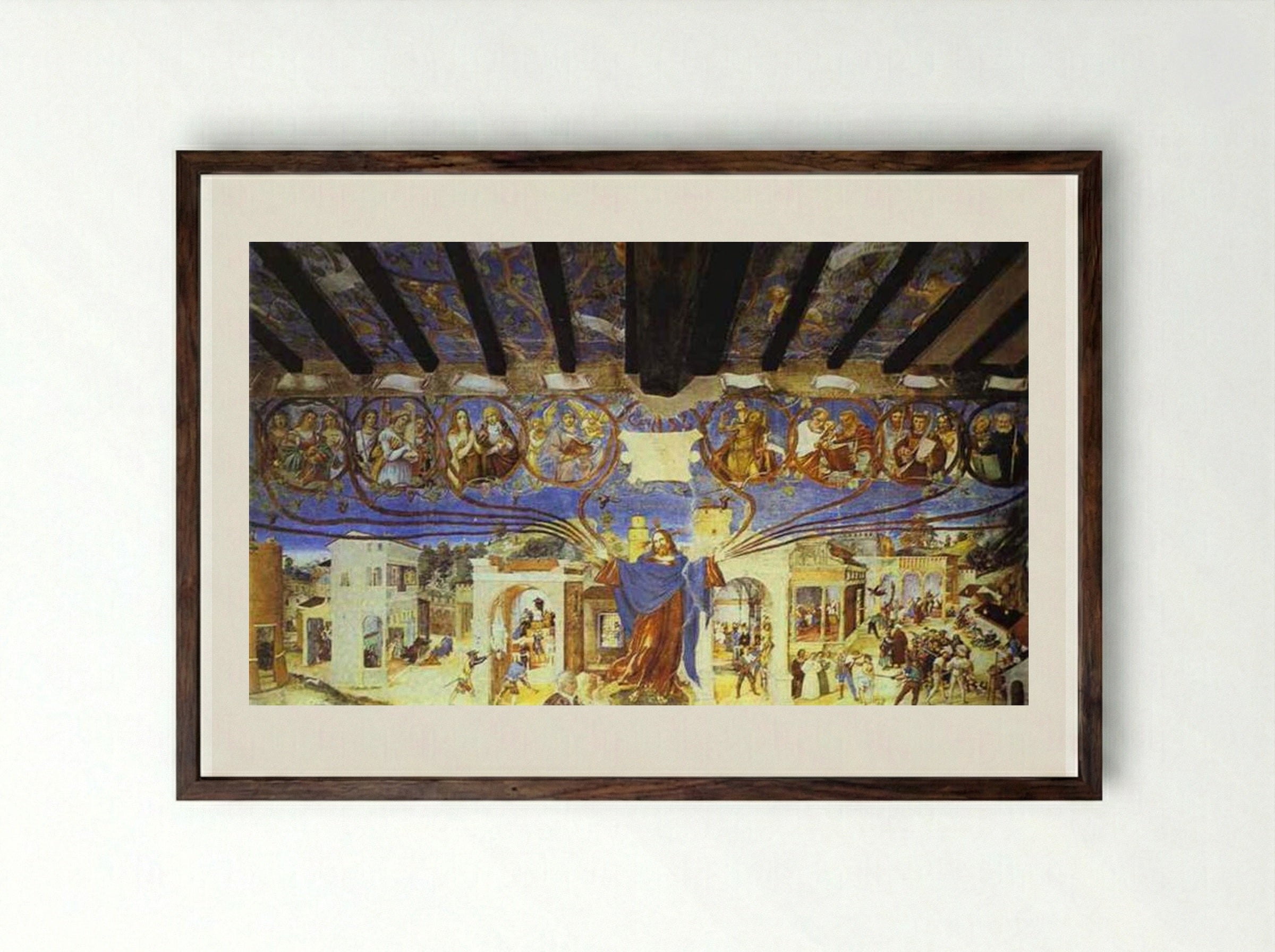 The Legend of St. Barbara - Lorenzo Lotto - Framed Print Dark Wood