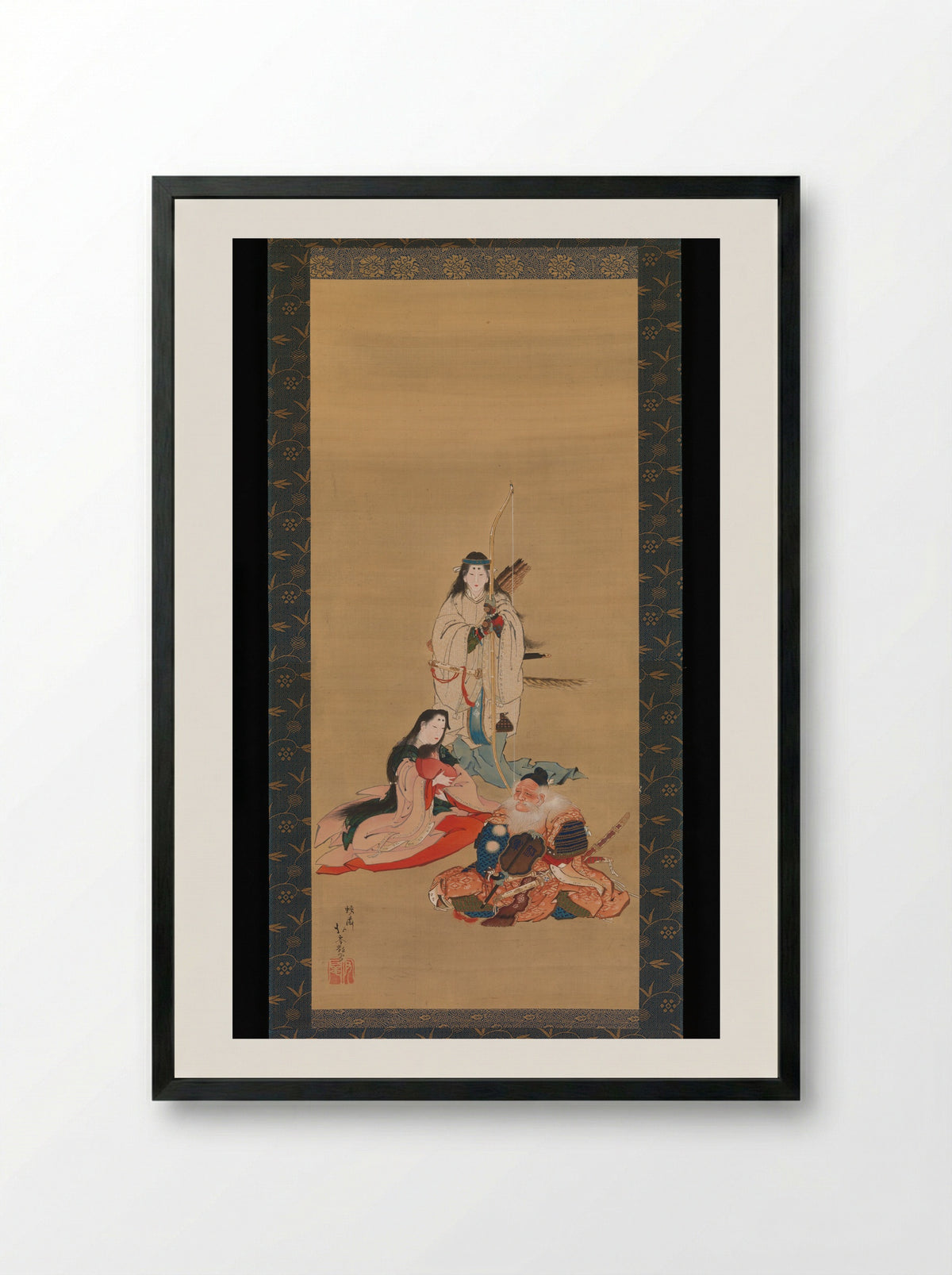The Legendary Empress Jingū - Kōsai Hokushin - Framed Print Black