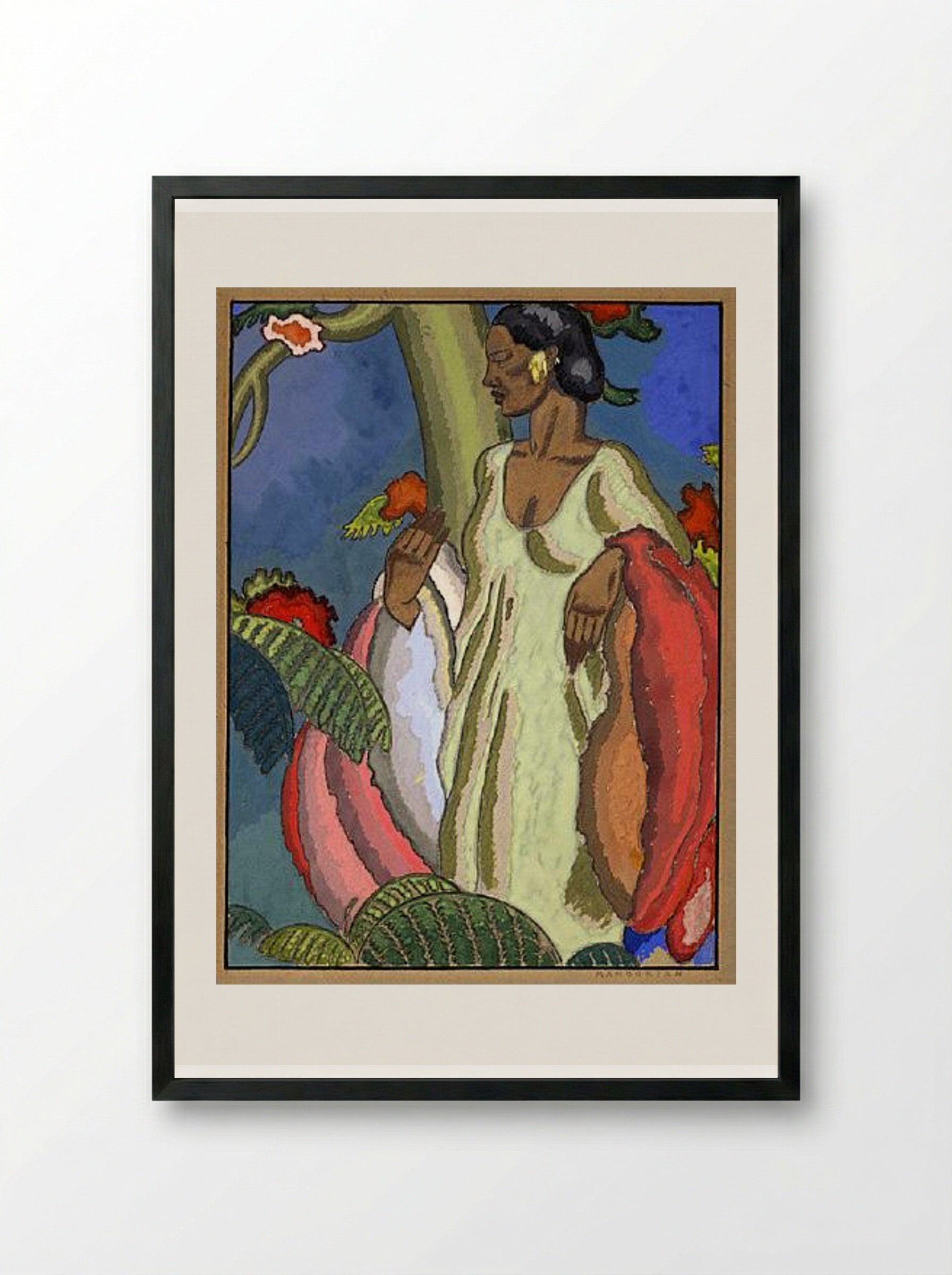 The Lei Seller - Arman Manookian - Framed Print Black