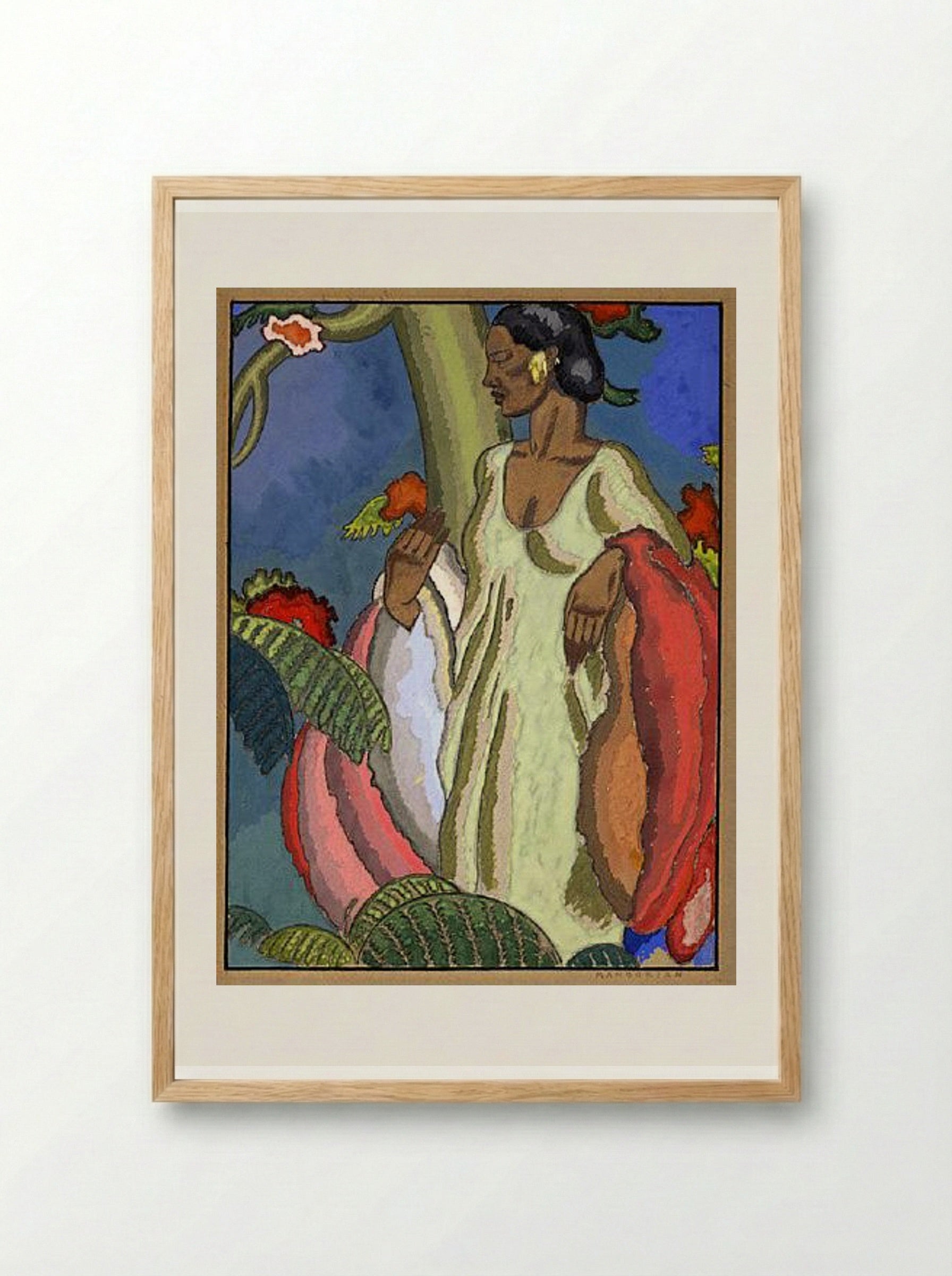 The Lei Seller - Arman Manookian - Framed Print Wood