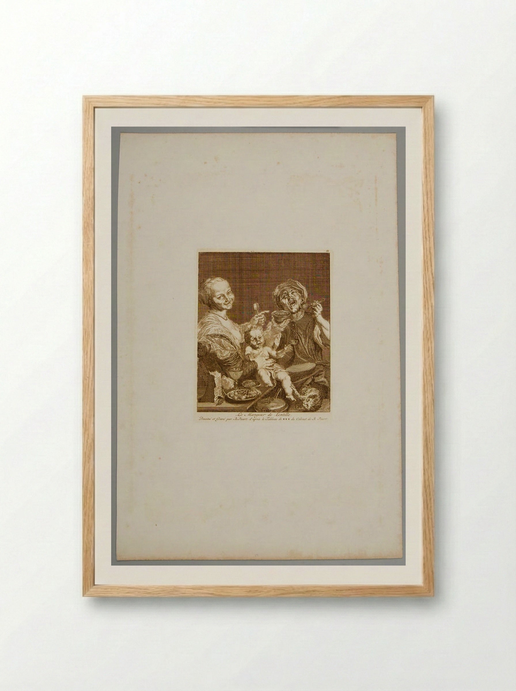 The Lentil Eater - Bernard Picart - Framed Print Wood