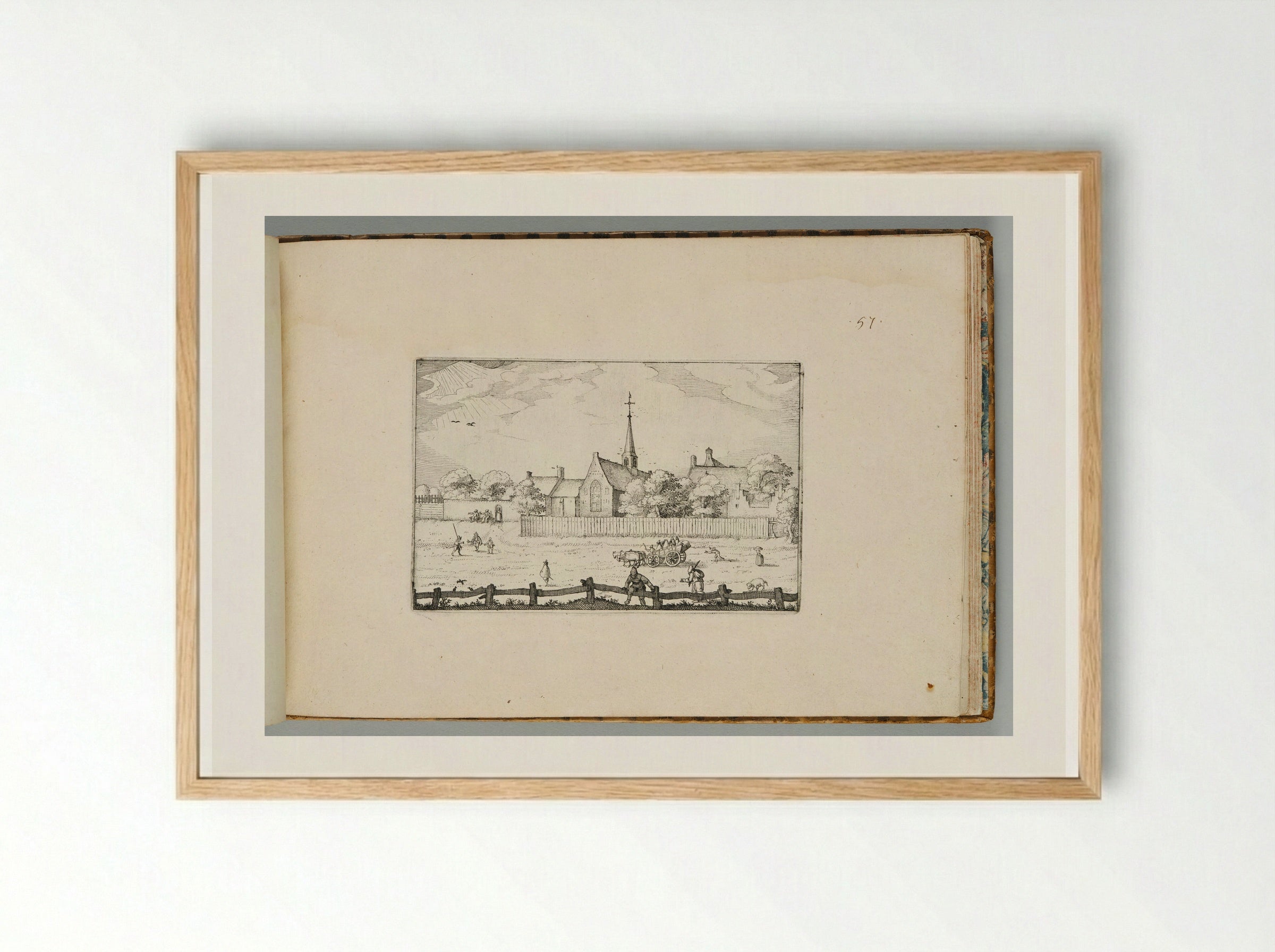 The Leper-House at Haarlem - Claes Jansz. Visscher - Framed Print Wood